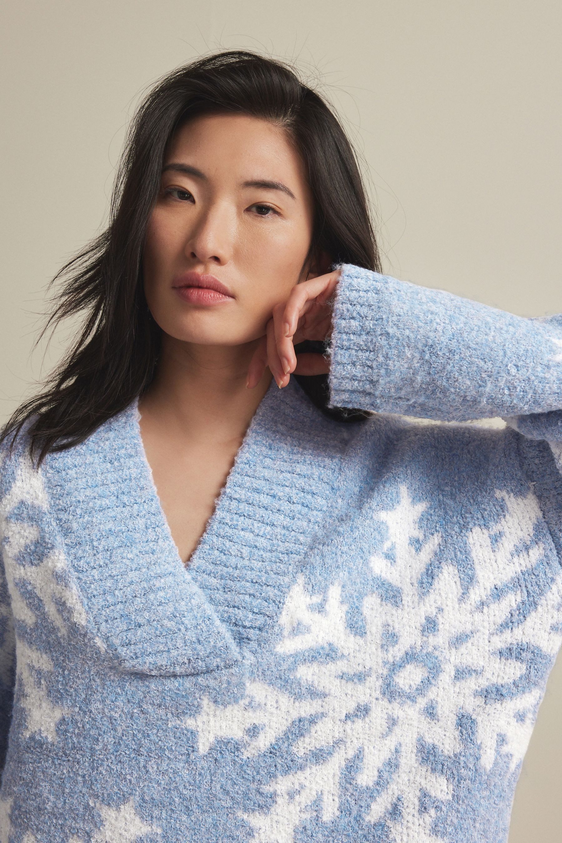 Next V-Ausschnitt-Pullover Weihnachtspullover (1-tlg)