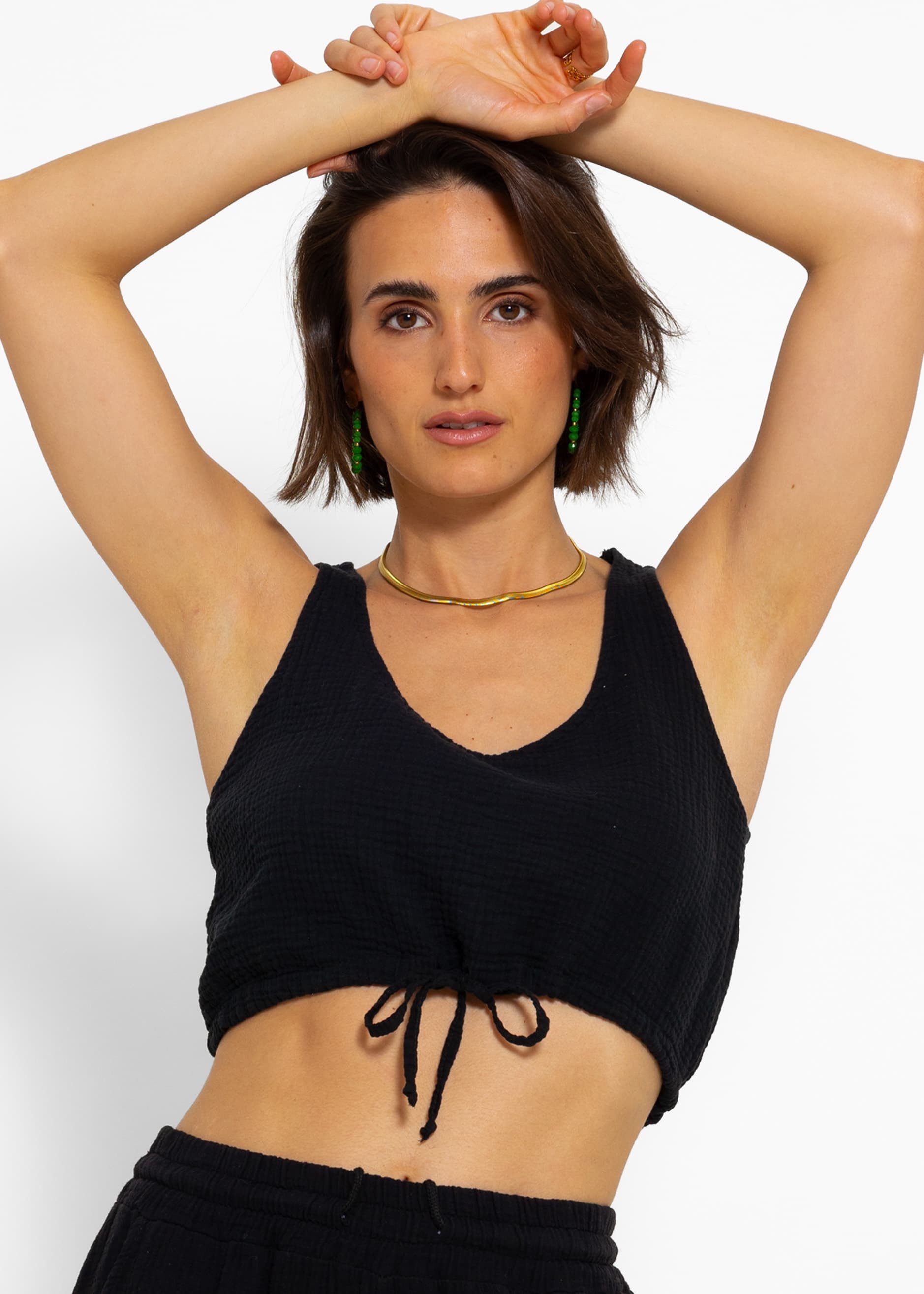 SASSYCLASSY T-Shirt Musselin Trägertop für Damen günstig online kaufen