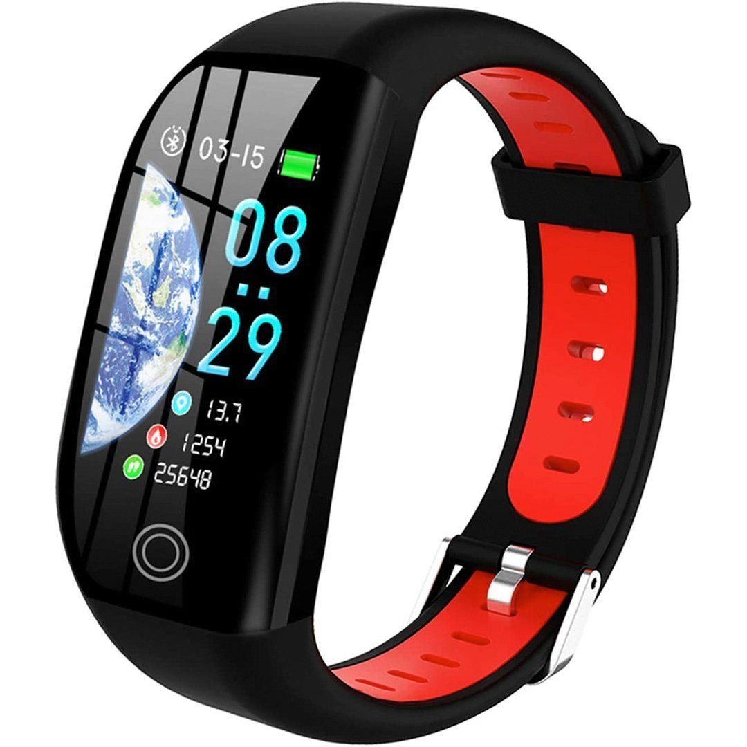 SOTOR Sportuhr Fitness Armband Blutdruckmessung Smartwatch Tracker Pulsuhr Sportuhr Rot