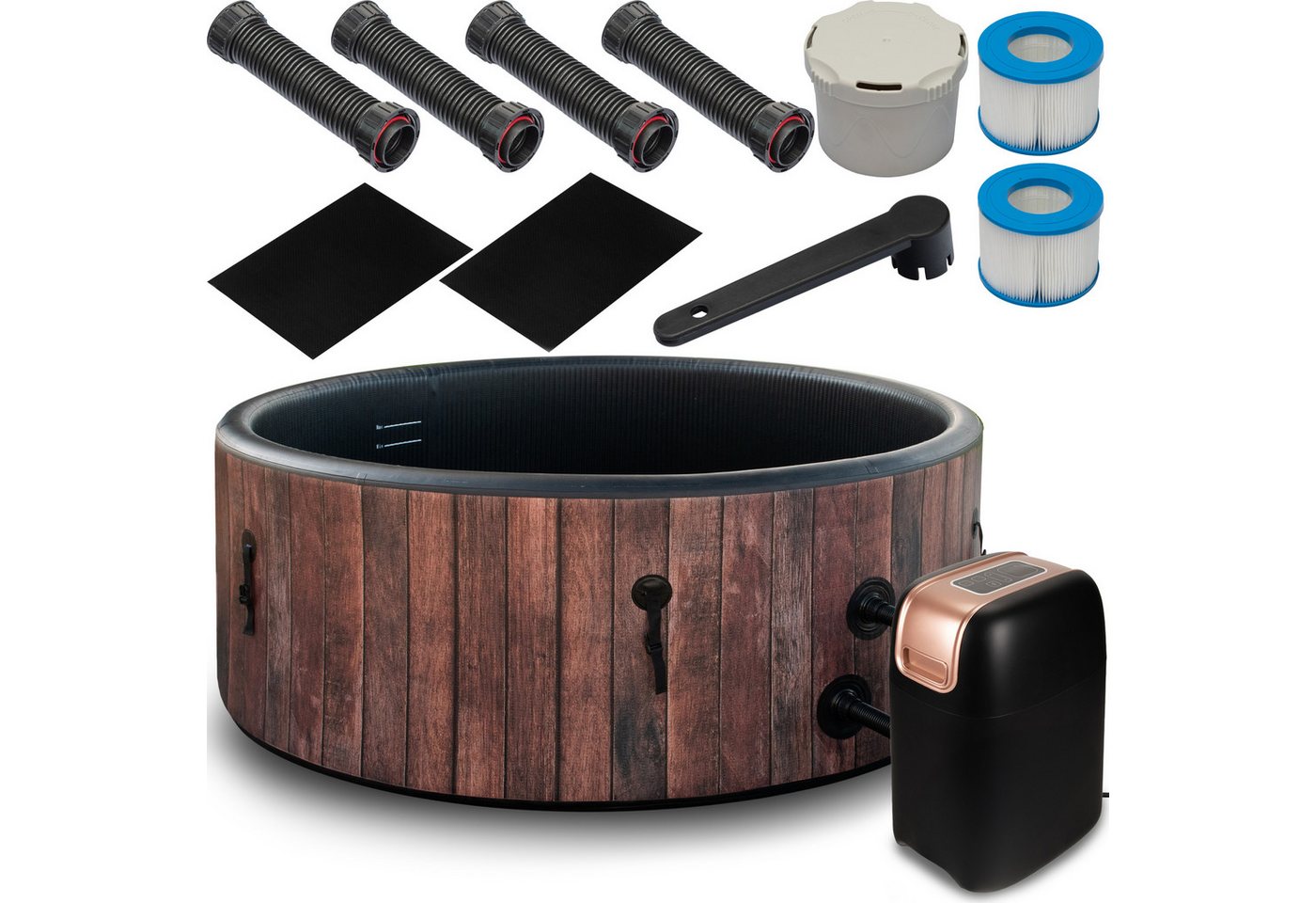 Thumbnail - COIL Whirlpool SPA Aufblasbar, Schwimmbad mit Hydromassage, extra dünn, In- & Outdoor, 4/6 Personen, 150/175 cm