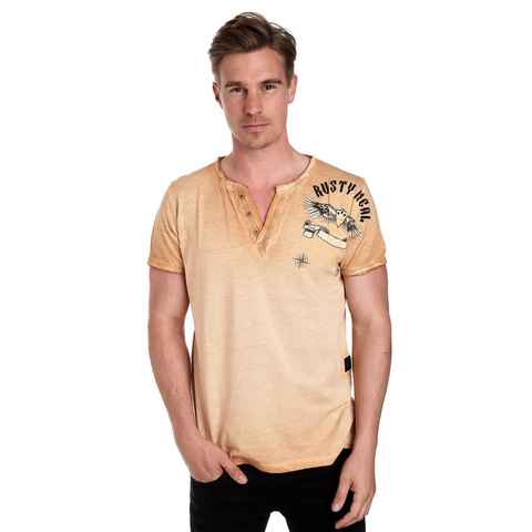 Rusty Neal T-Shirt mit modischer Knopfleiste