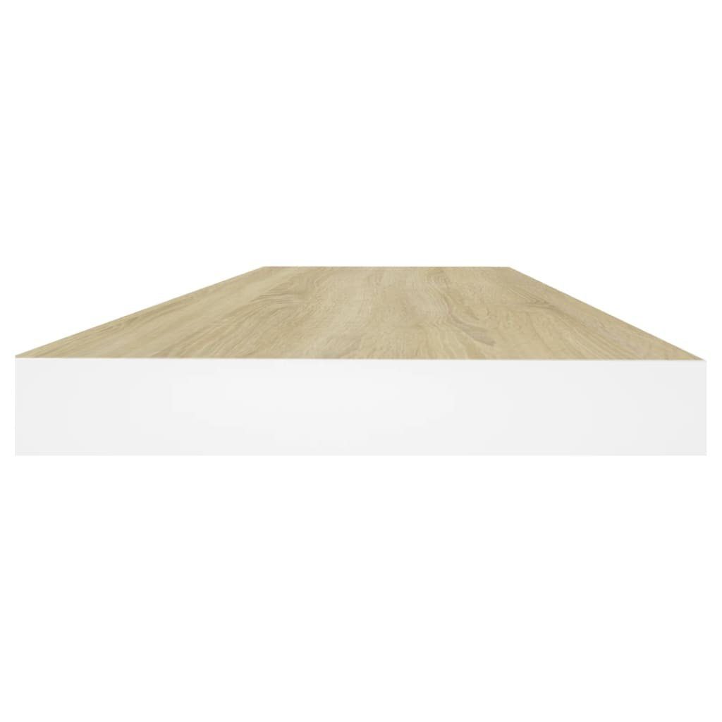 Eichen-Optik und Schweberegal Wandregal 60x23,5x3,8 Weiß MDF furnicato cm