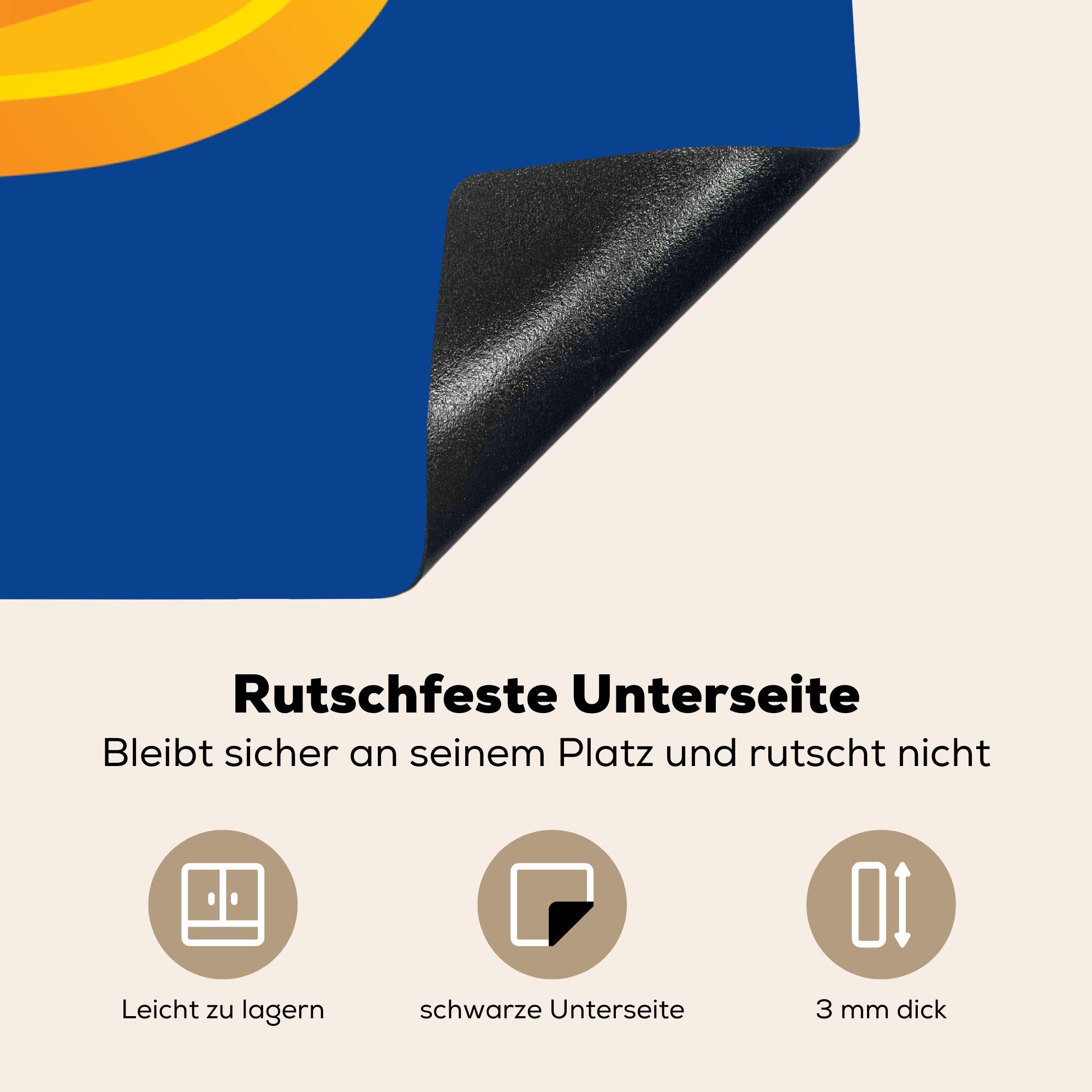 Illustration Ceranfeldabdeckung, (1 küche Herdblende-/Abdeckplatte für Arbeitsplatte cm, tlg), einer Kinder, Vinyl, Polizeimarke für MuchoWow 78x78