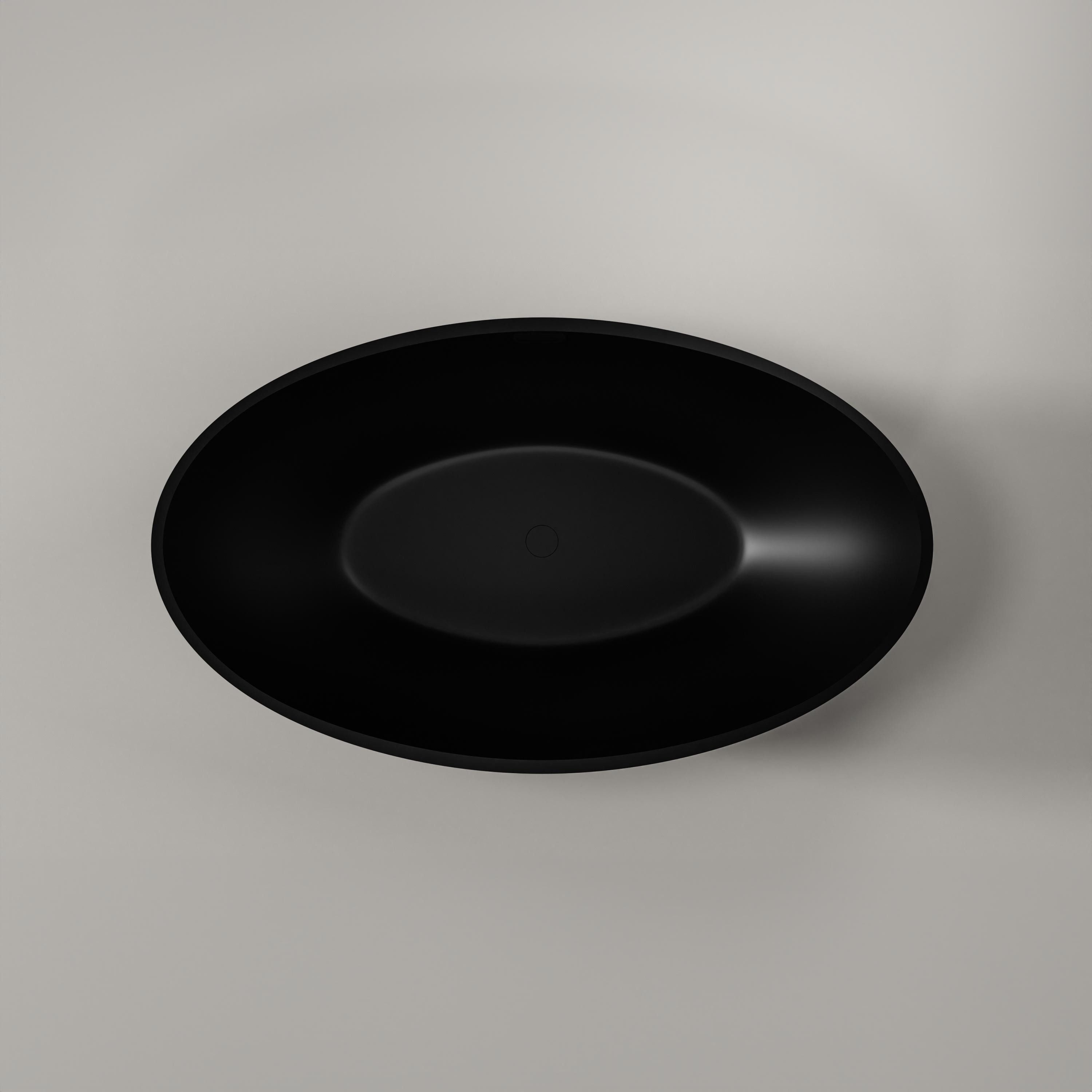 Bernstein Badewanne RELAX Schwarz matt 176 x 103 cm, Freistehende Badewanne schwarz matt inkl Siphon ohne Armatur