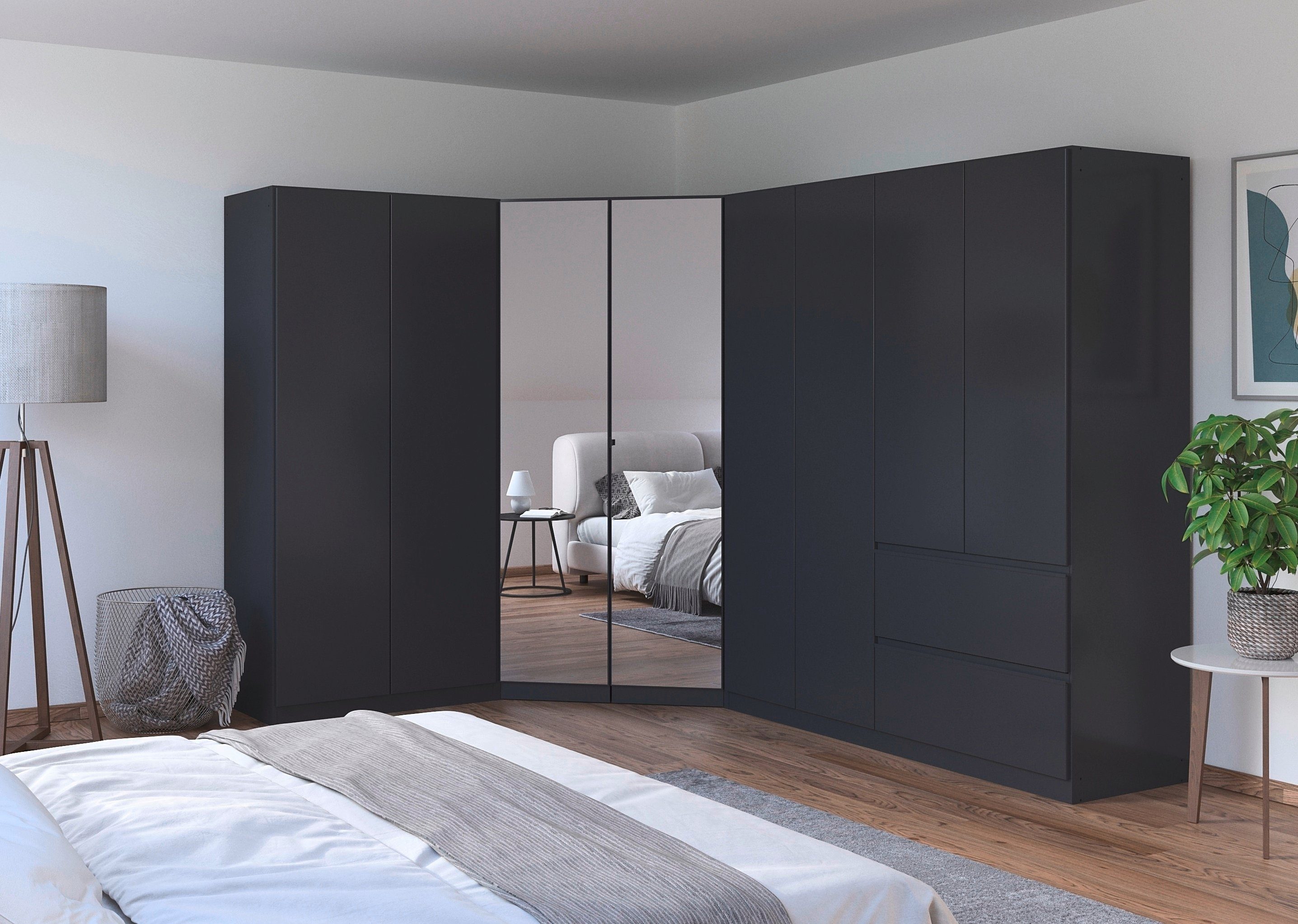 rauch Schrank-Set Kleiderschrank Schrank Garderobe Wäscheschrank COSTA Größe 208x298 cm, (Set, 3-St., in 3 Ausstattungen BASIC/CLASSIC/PREMIUM), viel Platz, gri – Bild 2 von 5