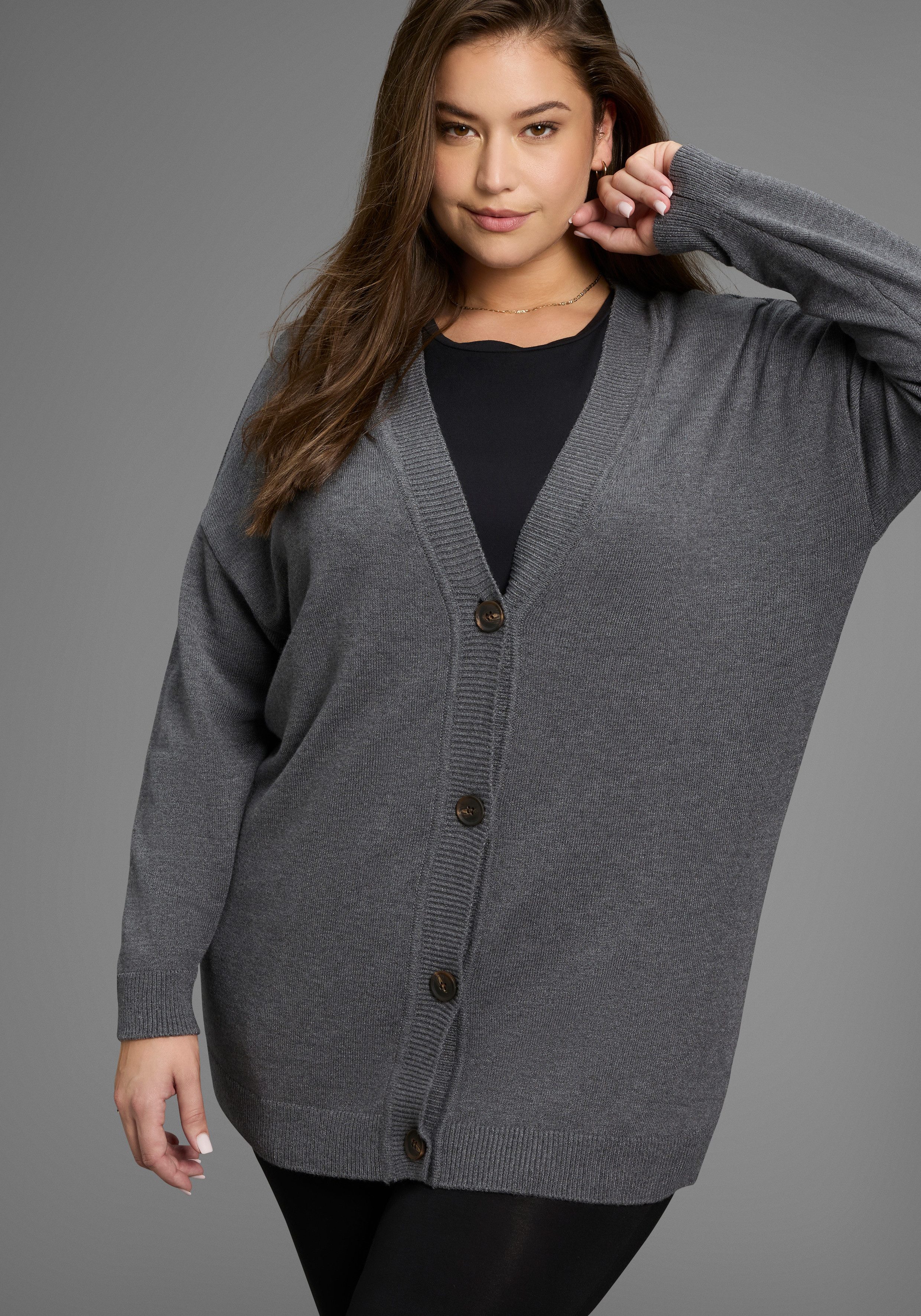 Laura Scott CURVE Strickjacke in kuscheligem günstig online kaufen