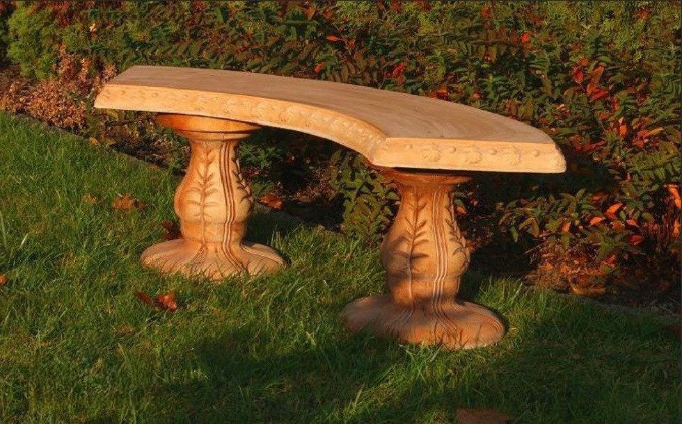 Xlmoebel Gartenbank Römischer Stil Beton Sitzbank für den Garten: Eine ruhige Ecke (Artikel Bänke FOGGIA), Hergestellt in Europa