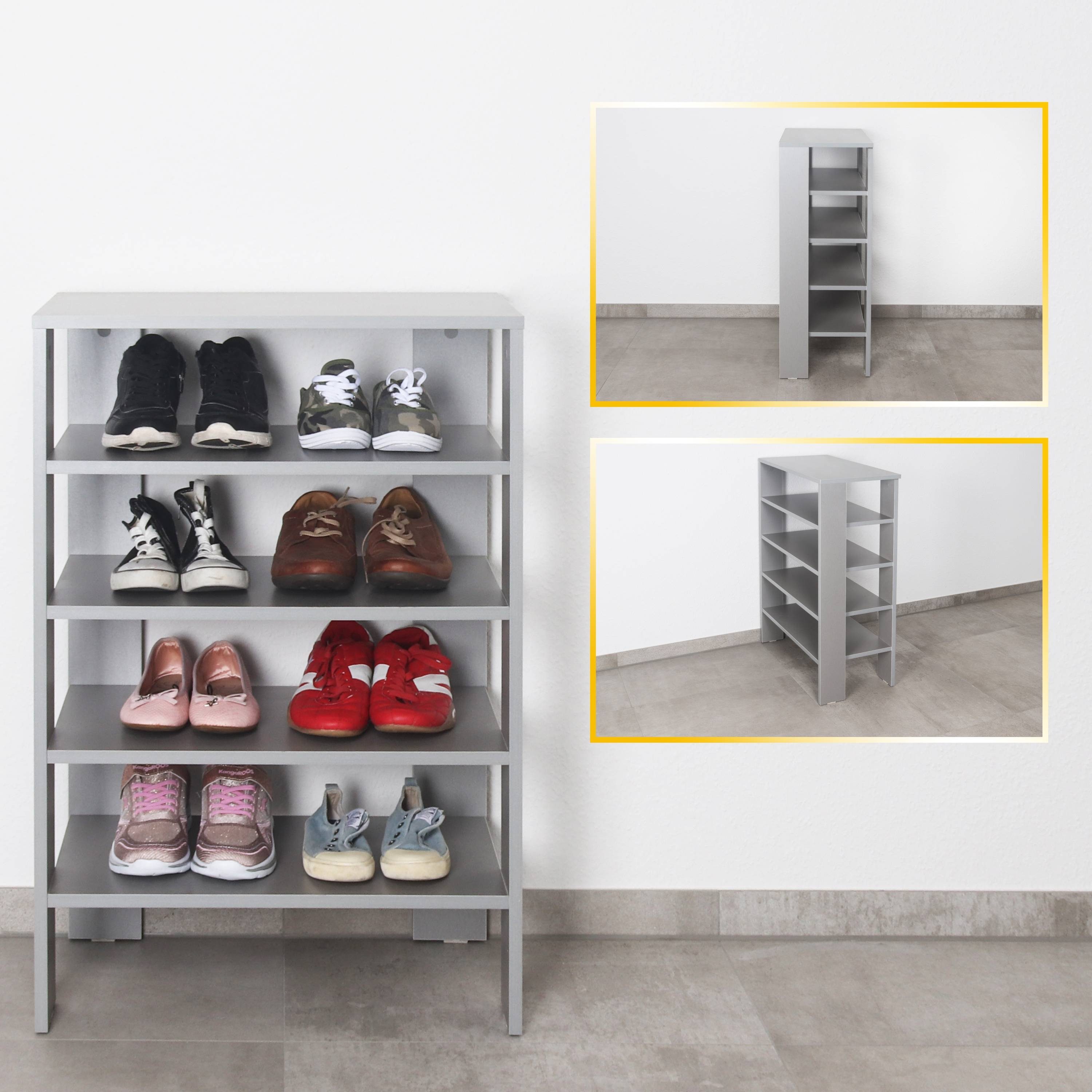 RICOO Schuhregal WM040-PL, 1-tlg., Schuhablage hohes Regal Hochregal schmal Standregal CD Dekoregal