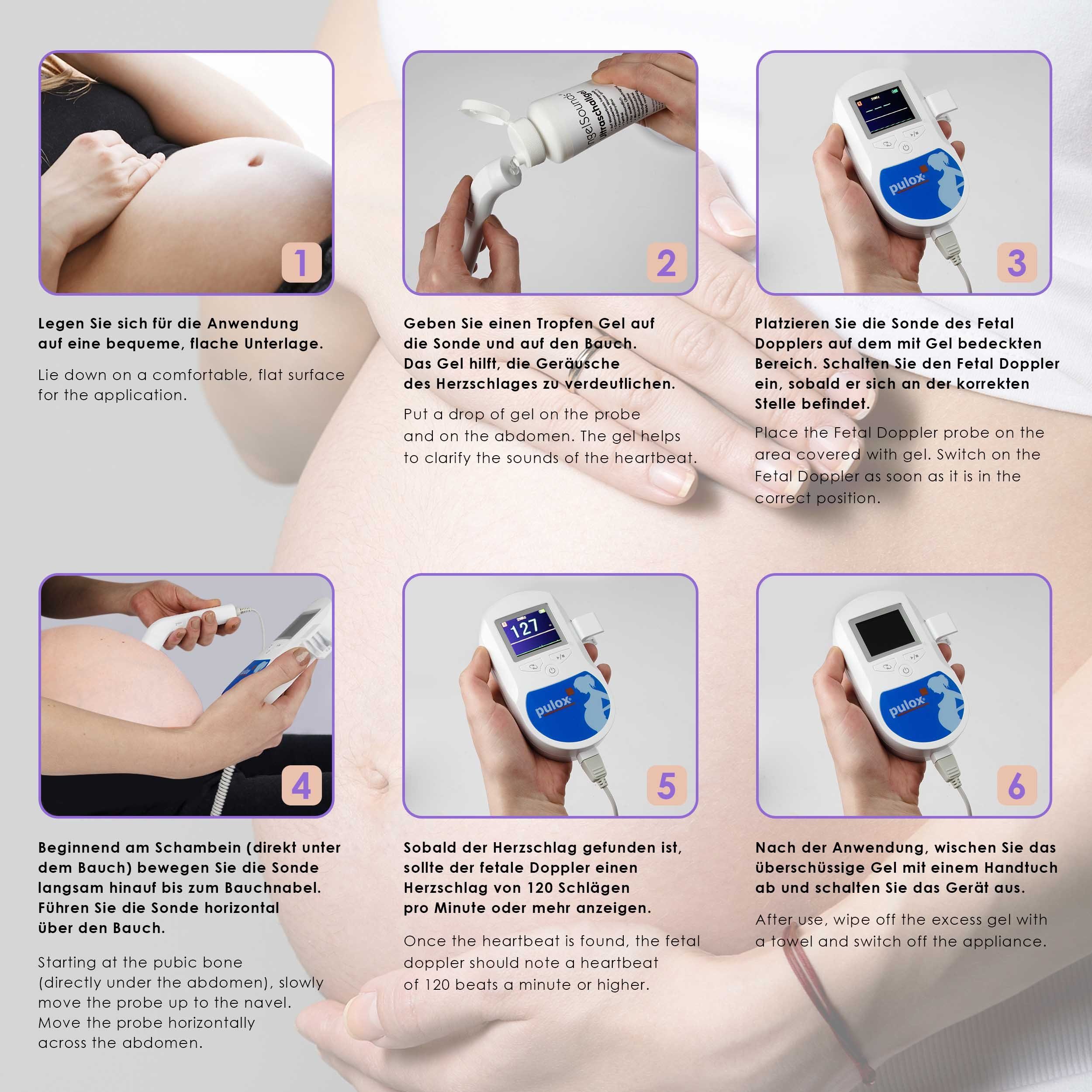 pulox Baby Monitor Sonotrax C - Ultrasound Fetal Doppler with Speaker & TFT Display