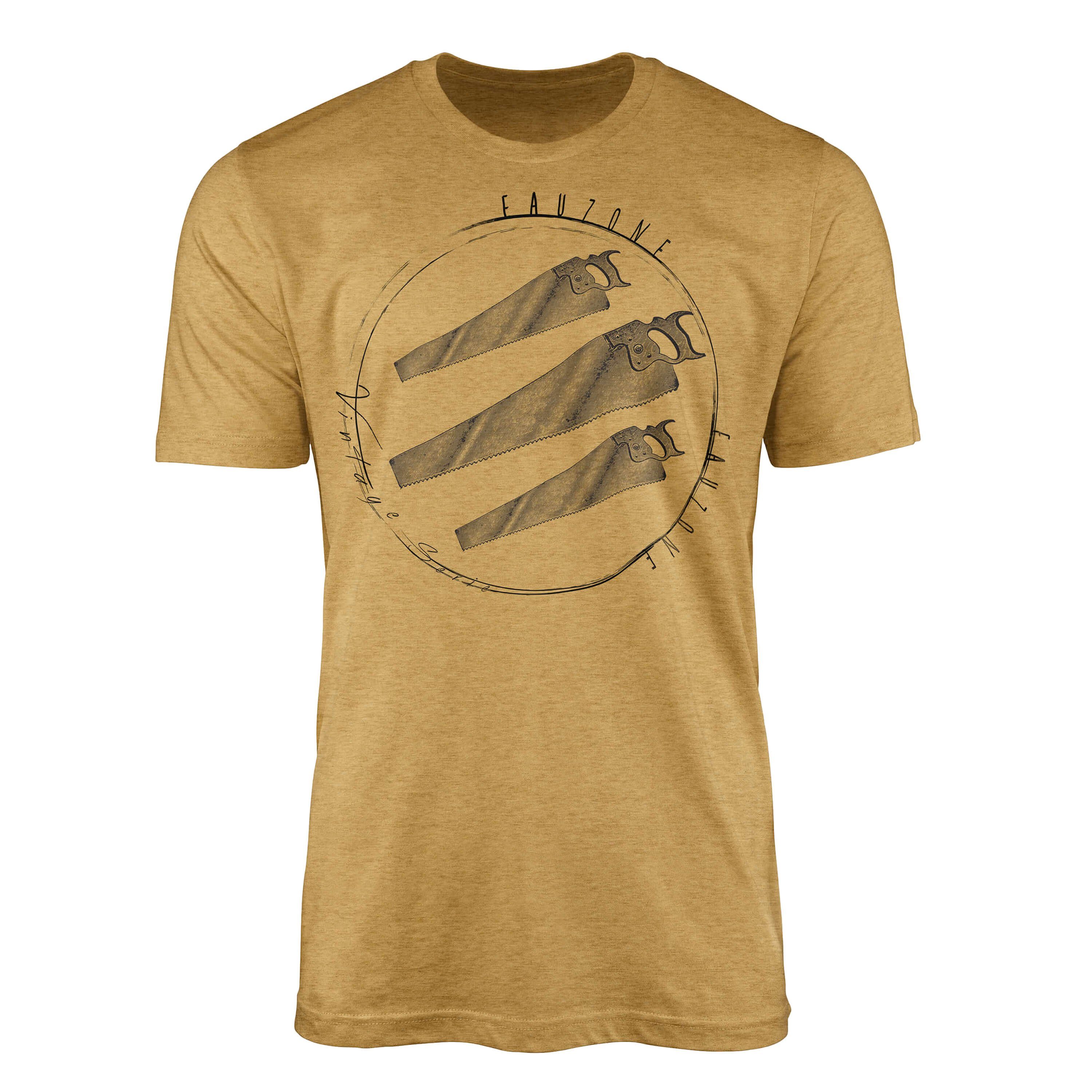 Sinus Art T-Shirt Vintage Herren T-Shirt Säge Antique Gold