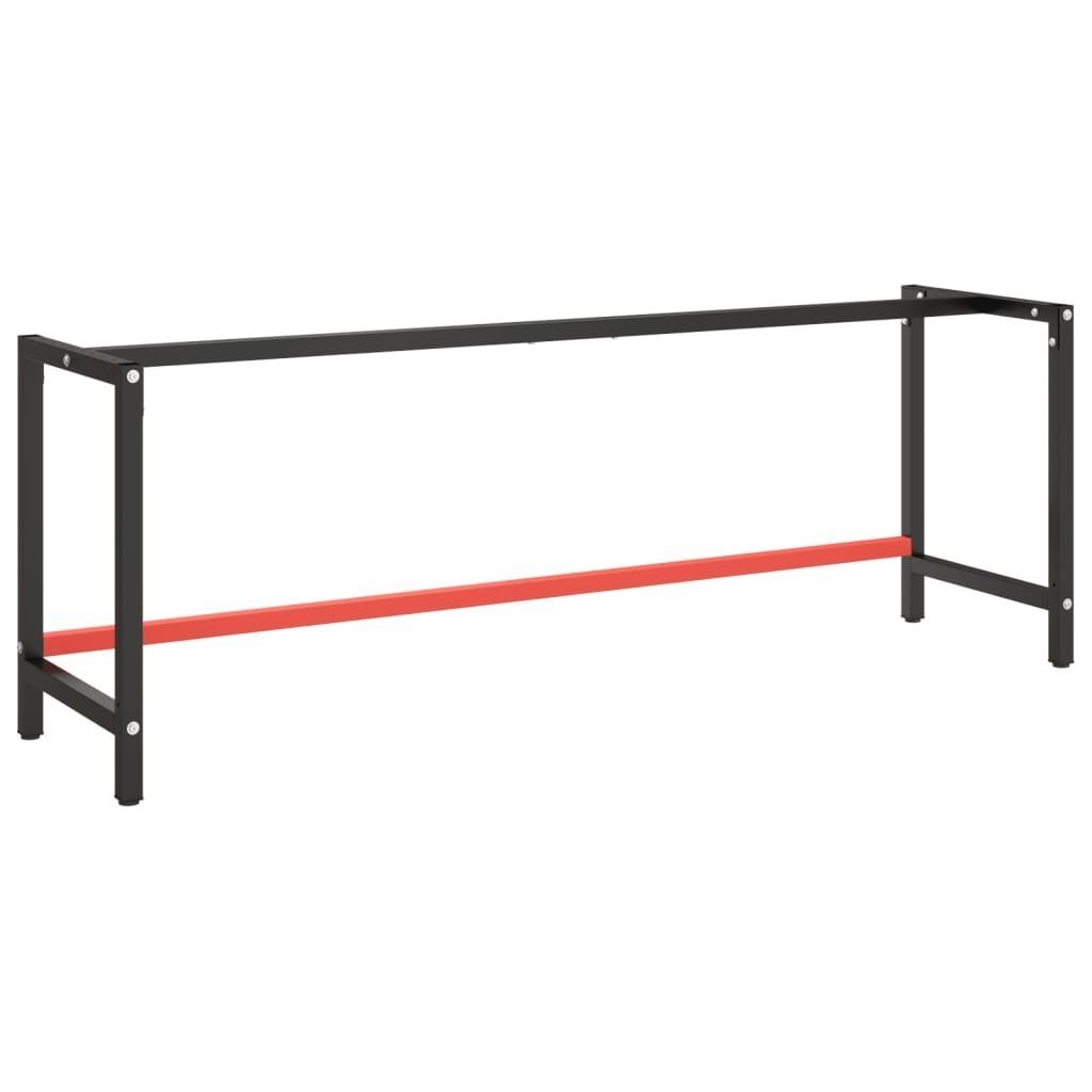 vidaXL Tischgestell aus Stahl in schwarz + rot (LxBxH: 220x57x79 cm)