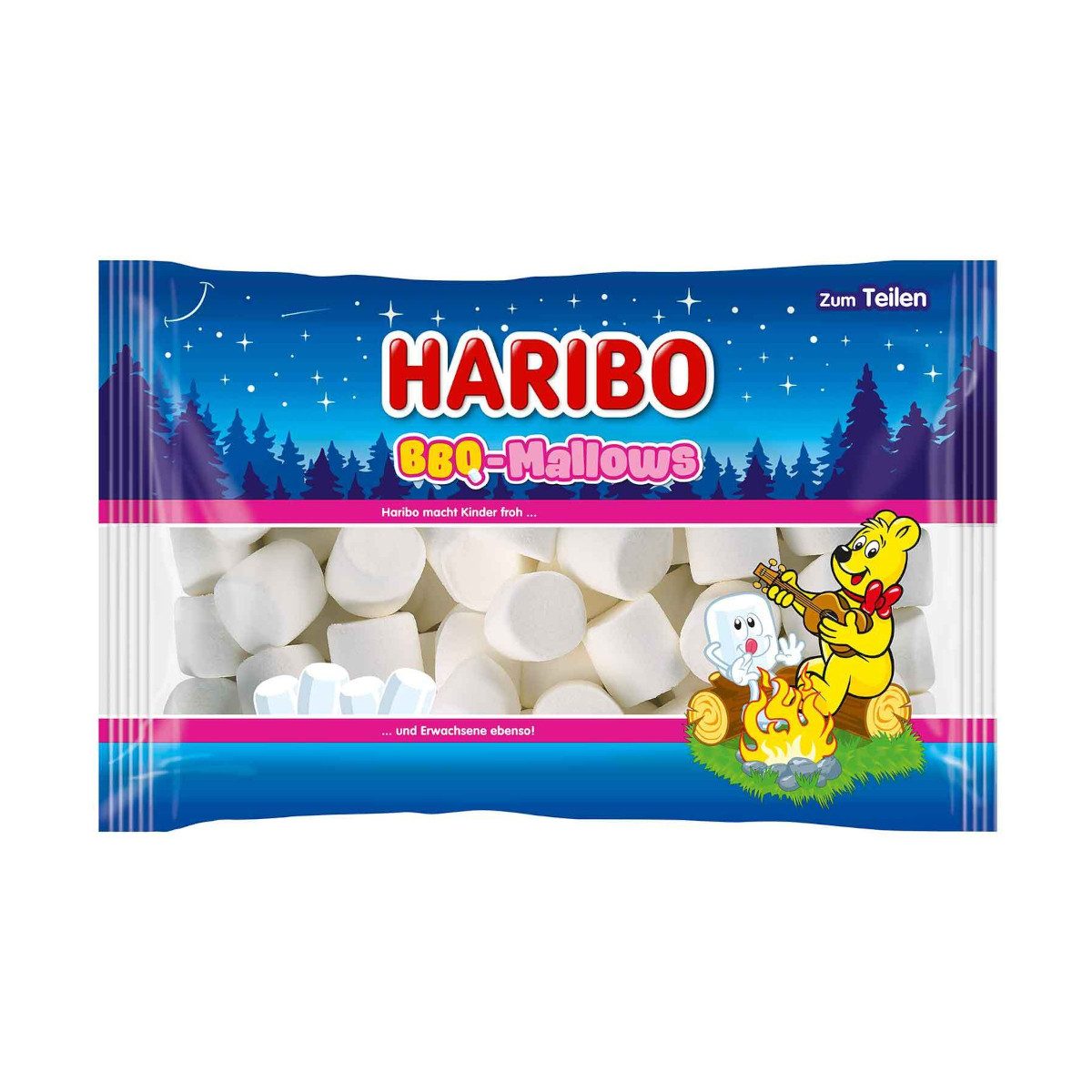 HARIBO Süßigkeit, Haribo BBQ Mallows Schaumzucker geeignet fürs Rösten Beutel 300g