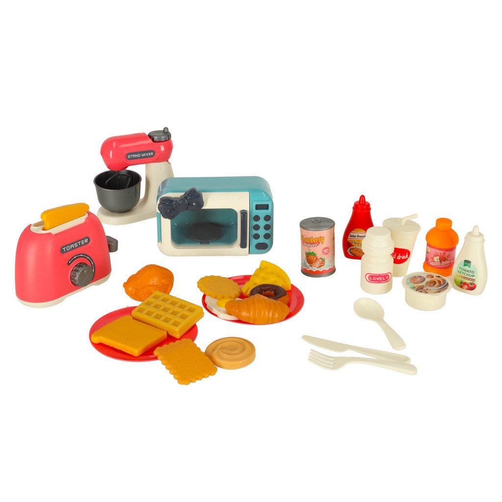 LA CUTE Spielküche Mikrowellen-Toaster-Mixer Küchenspielset Zubehör günstig online kaufen