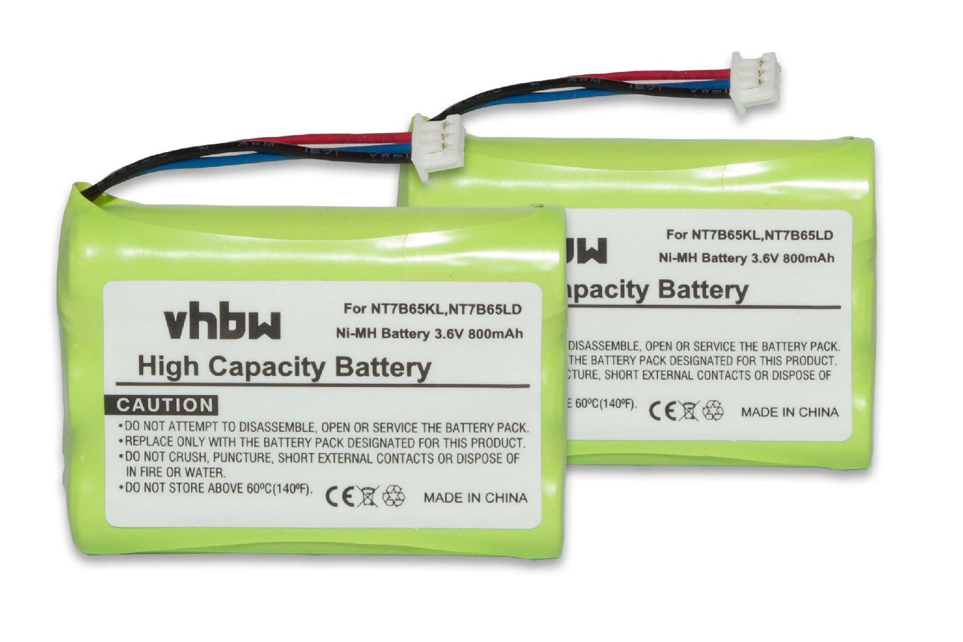 vhbw Akku Ersatz für NT7B65KL, 800 mAh NiMH) (800mAh, NT7B65LD Festnetz & für 3,6V, DECT