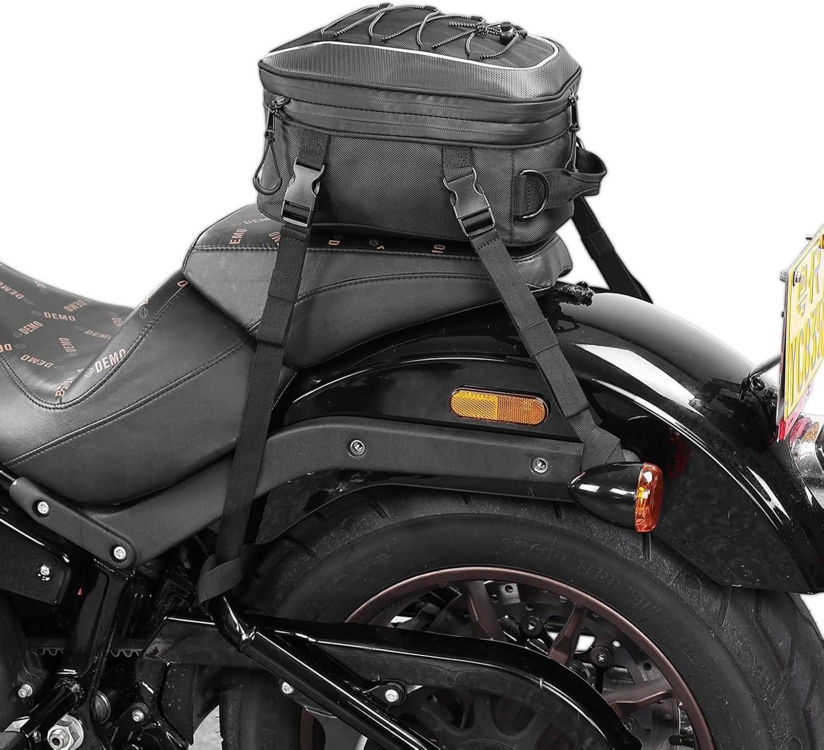 Roller-Gepäckträger Motorrad Hecktasche wasserdicht 7-12L erweiterbar schwarz