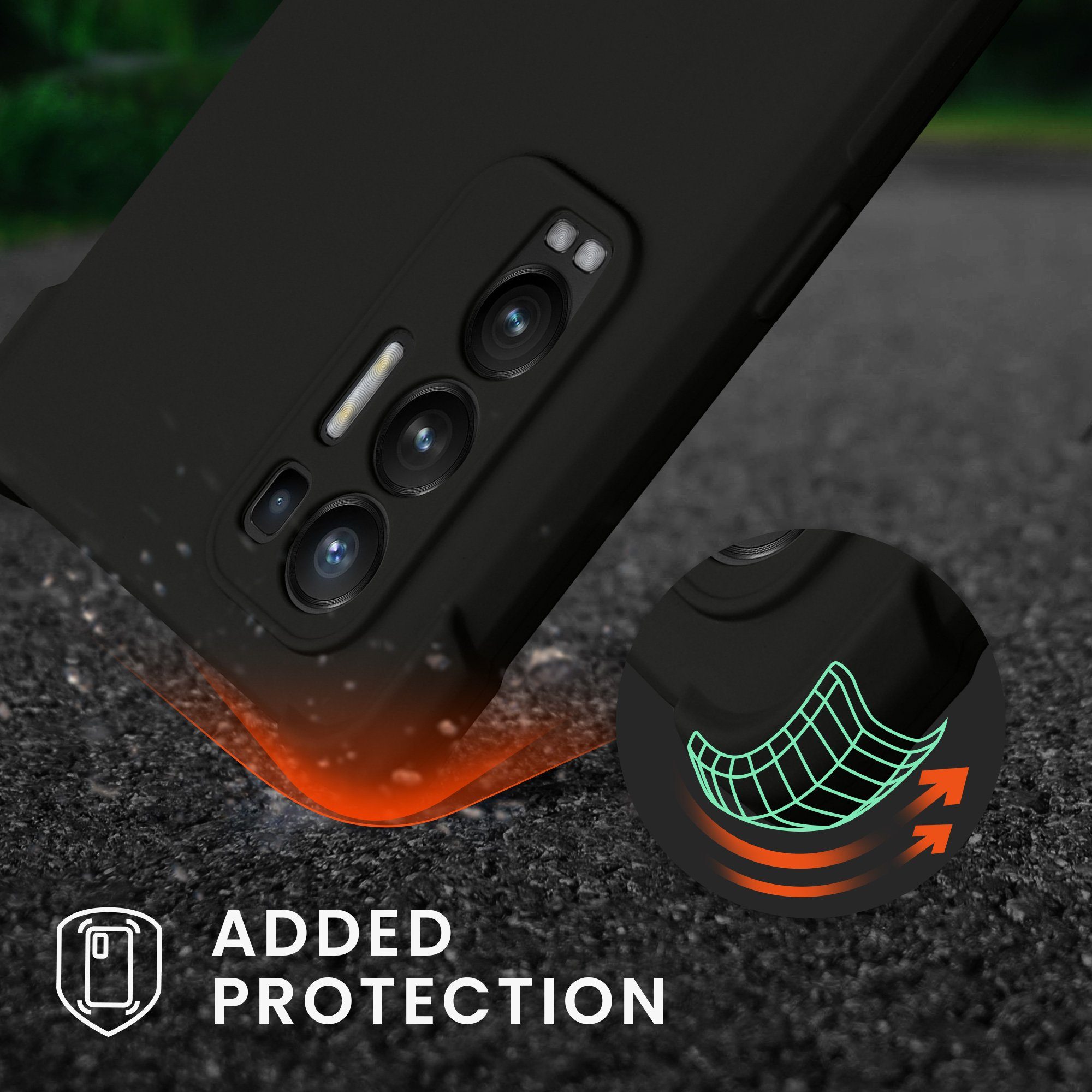 kwmobile Handyhülle Hülle für Oppo Find X3 Neo, mit Metall Kette zum Umhängen - Silikon Handy Cover Case Schutzhülle