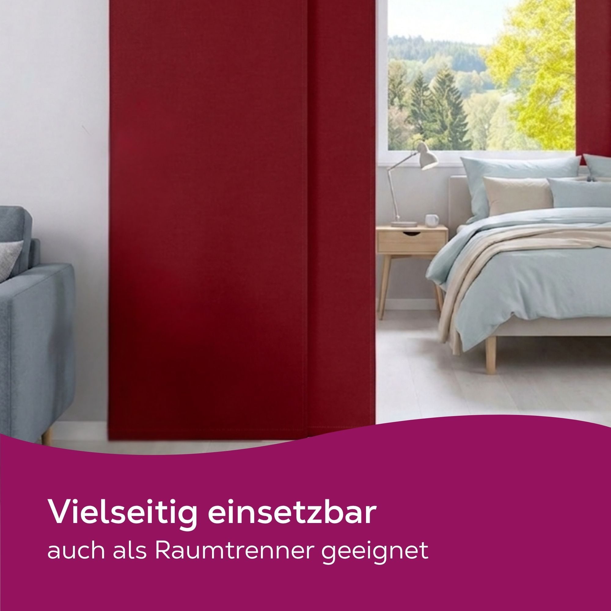 Beautex Verdunkelungsvorhang Blackout Schiebegardine blickdicht Maße 60x245 cm (1 St), blickdicht, verdunkelnd und lichtundurchlässig, inkl. Zubehör – Bild 5 von 5