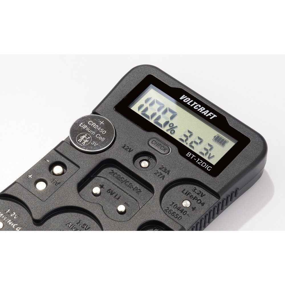 VOLTCRAFT Batterietester VOLTCRAFT Batterietester BT-12DIG Messbereich (Batterietester) 1,2 V, (BT-12DIG)