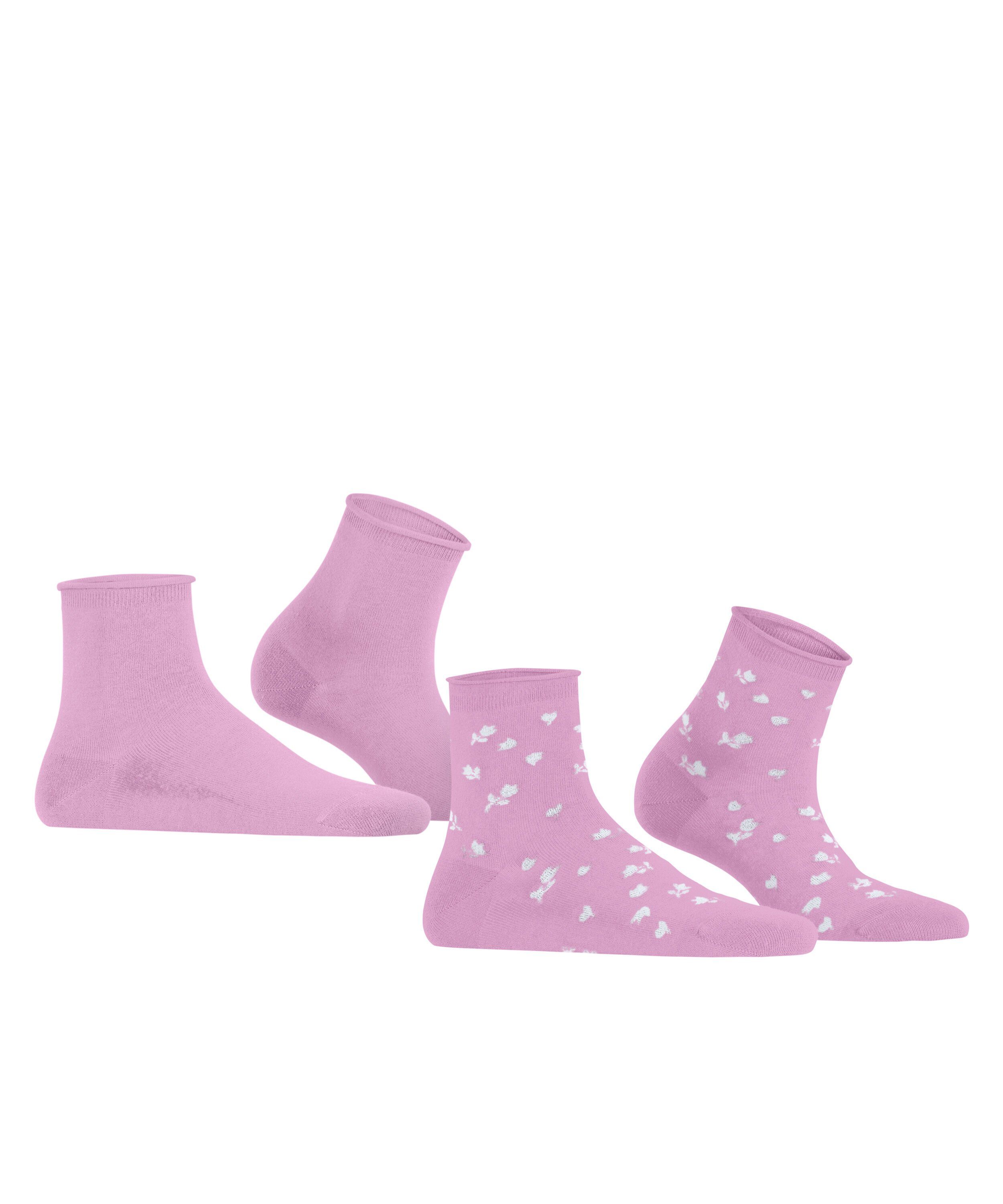 Esprit Kurzsocken Mini Flower 2-Pack Kurzsocken aus Biobaumwolle (2-Paar) aus Biobaumwolle