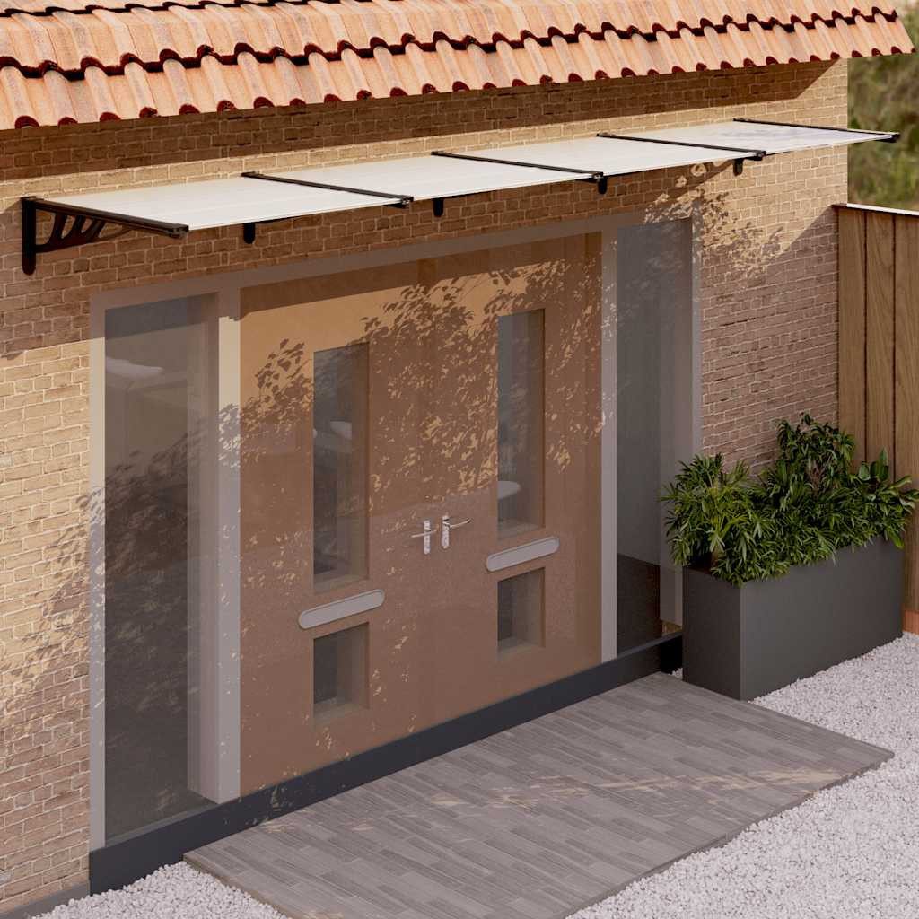 vidaXL Markise Türvordach Schwarz und Transparent 396x90 cm Polycarbonat (1-St)