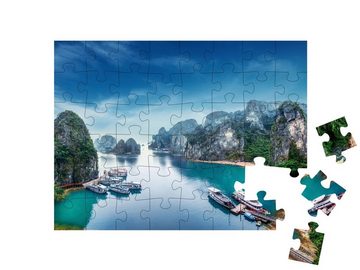 puzzleYOU Puzzle Touristische Dschunken in der Ha Long Bay, Vietnam, 48 Puzzleteile, puzzleYOU-Kollektionen Asien, Vietnam