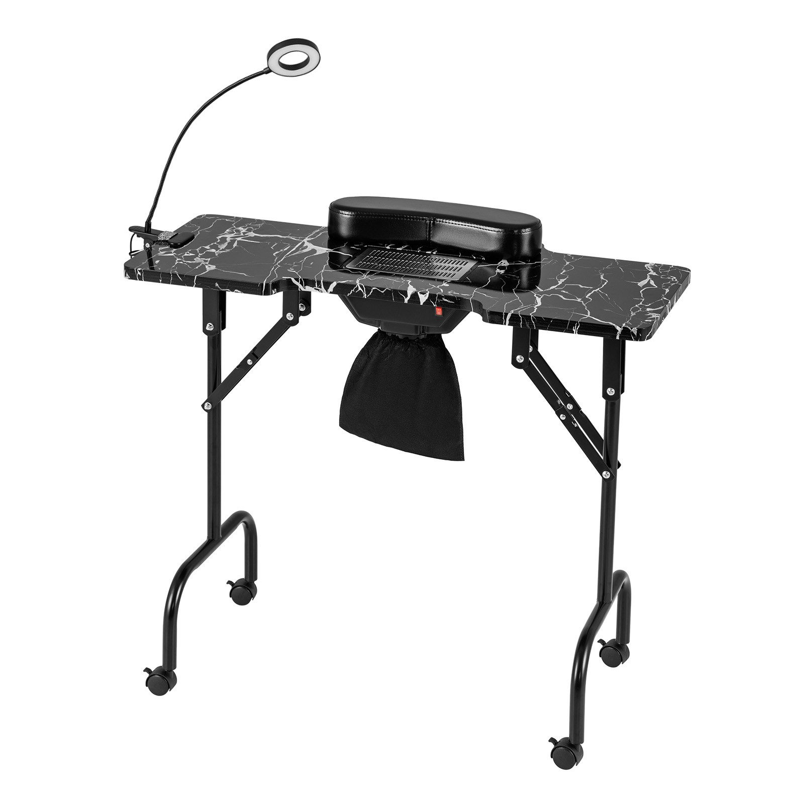 COSTWAY Maniküre-Pediküre-Set Maniküretisch klappbar mit LED, mit Tasche