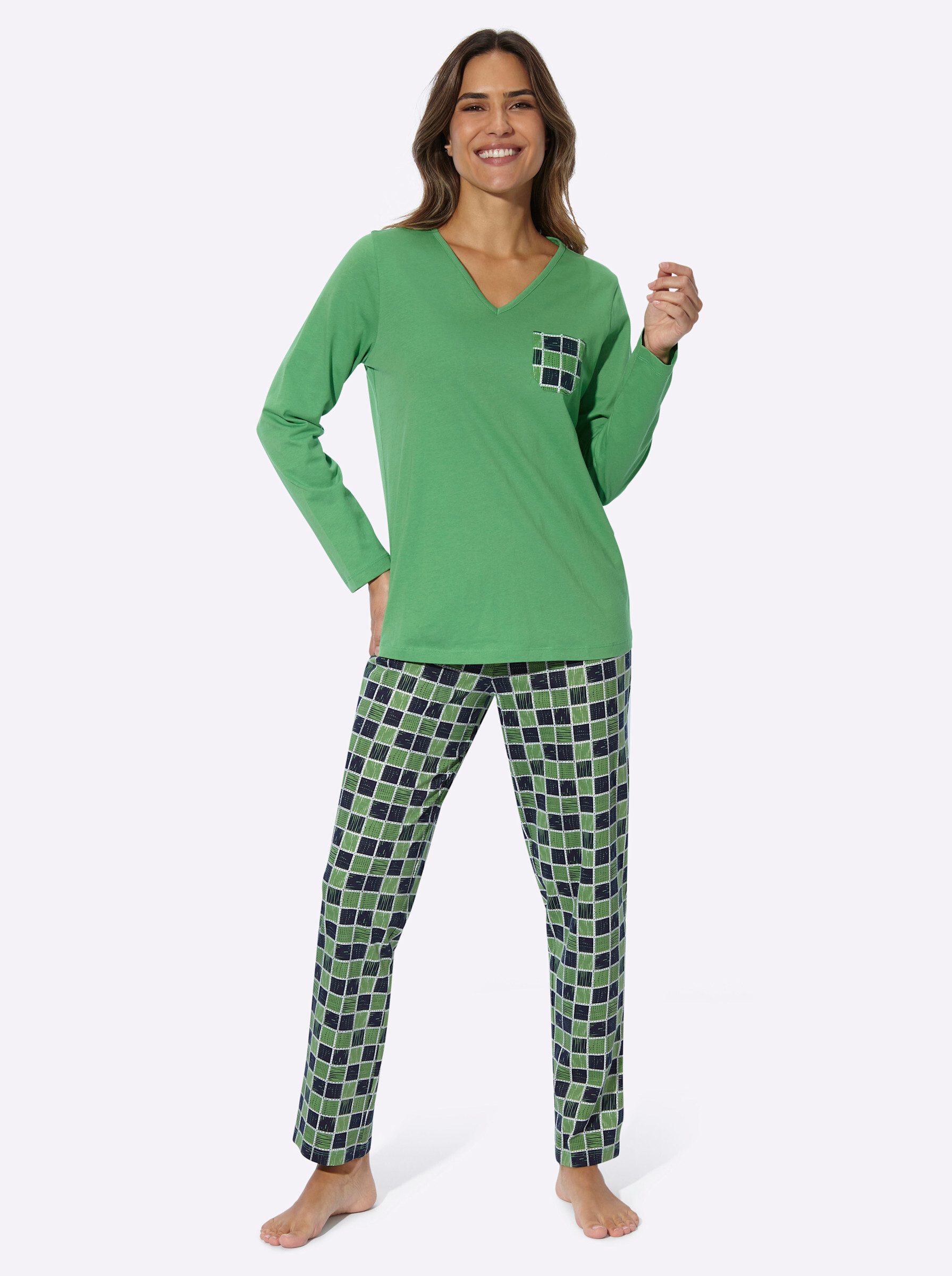 Sieh an! Schlafanzug Schlafanzug Langarm .