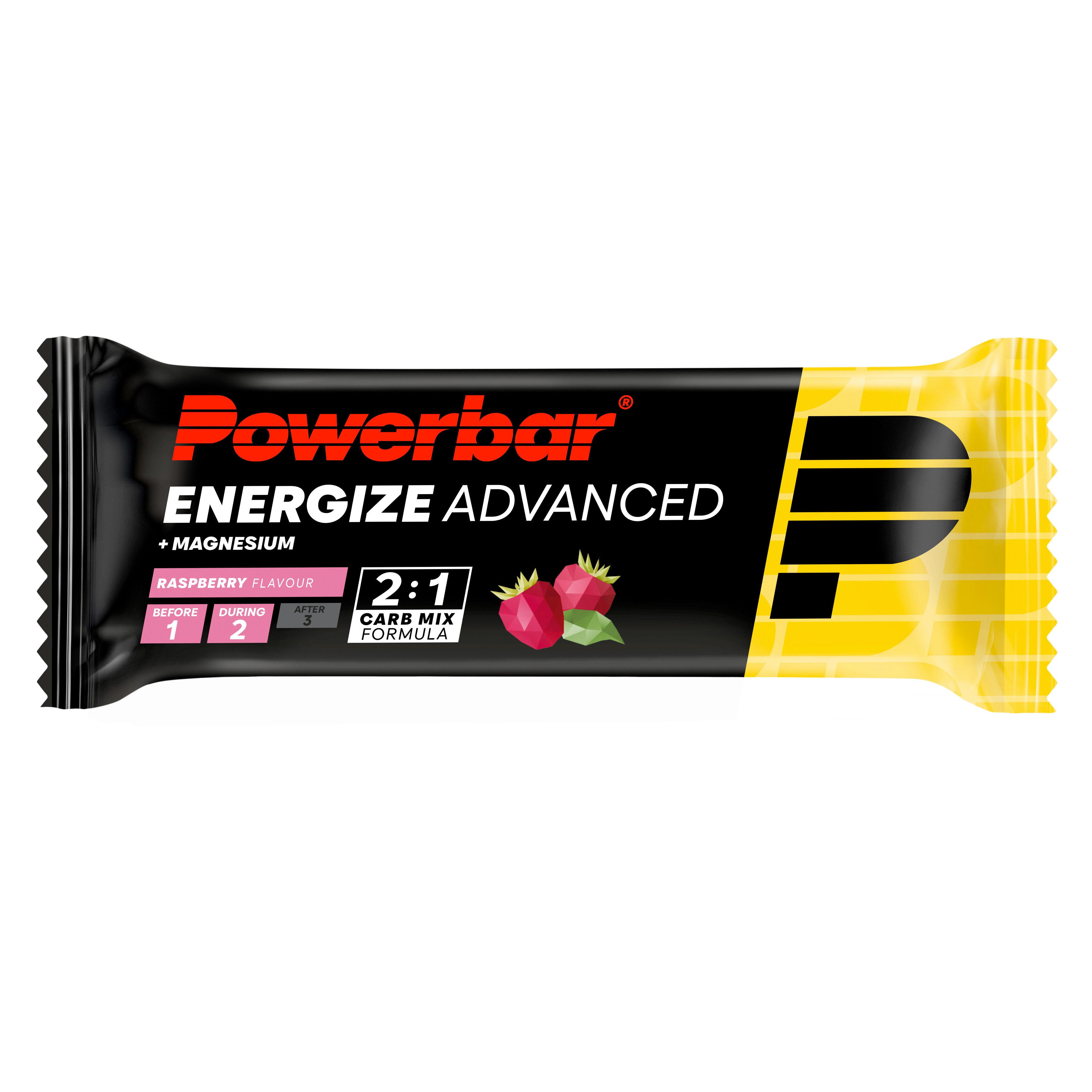 PowerBar Energize Advanced Himbeere 15x 55g - High Carb Energieriegel Riegel, 15 er Display à 15 St., 825 g