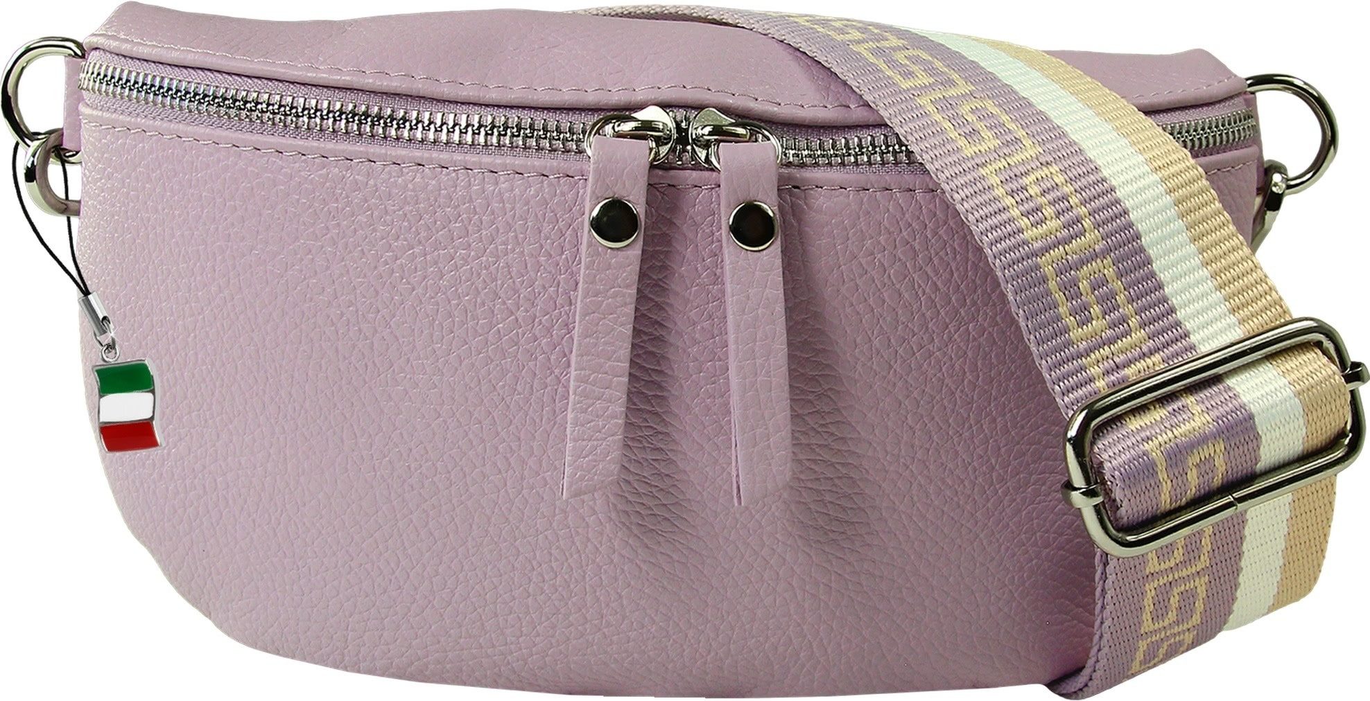 FLORENCE Gürteltasche Florence Echtleder Damen Gürteltasche hell (Gürteltasche), Damen Gürteltasche Leder, hell lila ca. 25cm x ca. 15cm