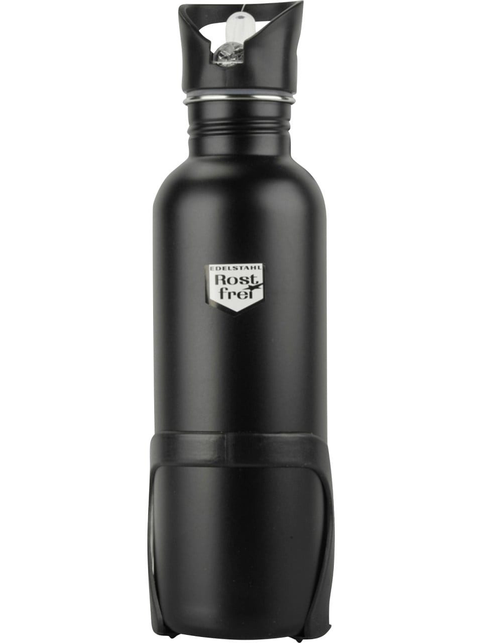 fischer Trinkflasche Fischer Edelstahl Trinkflasche schwarz matt 750 ml