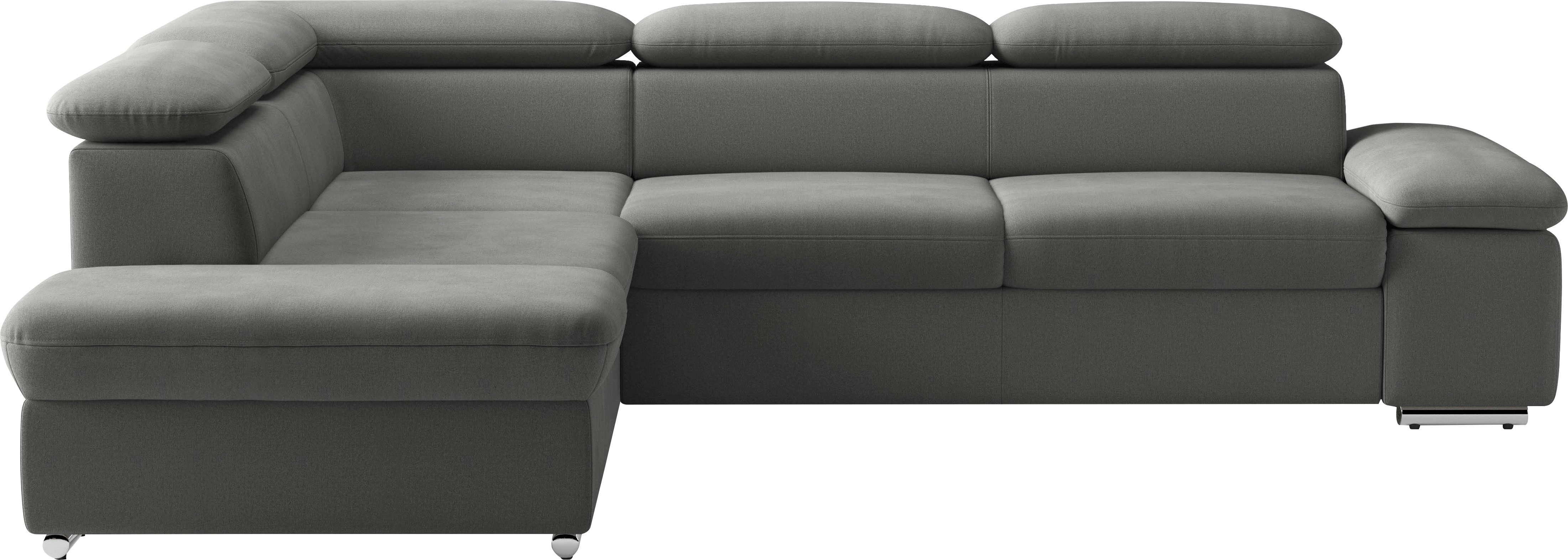 sit&more Ecksofa Valentine L-Form, B: 272 cm, mit Arm- & Kopfteilverstellung, optional mit Bettfunktion