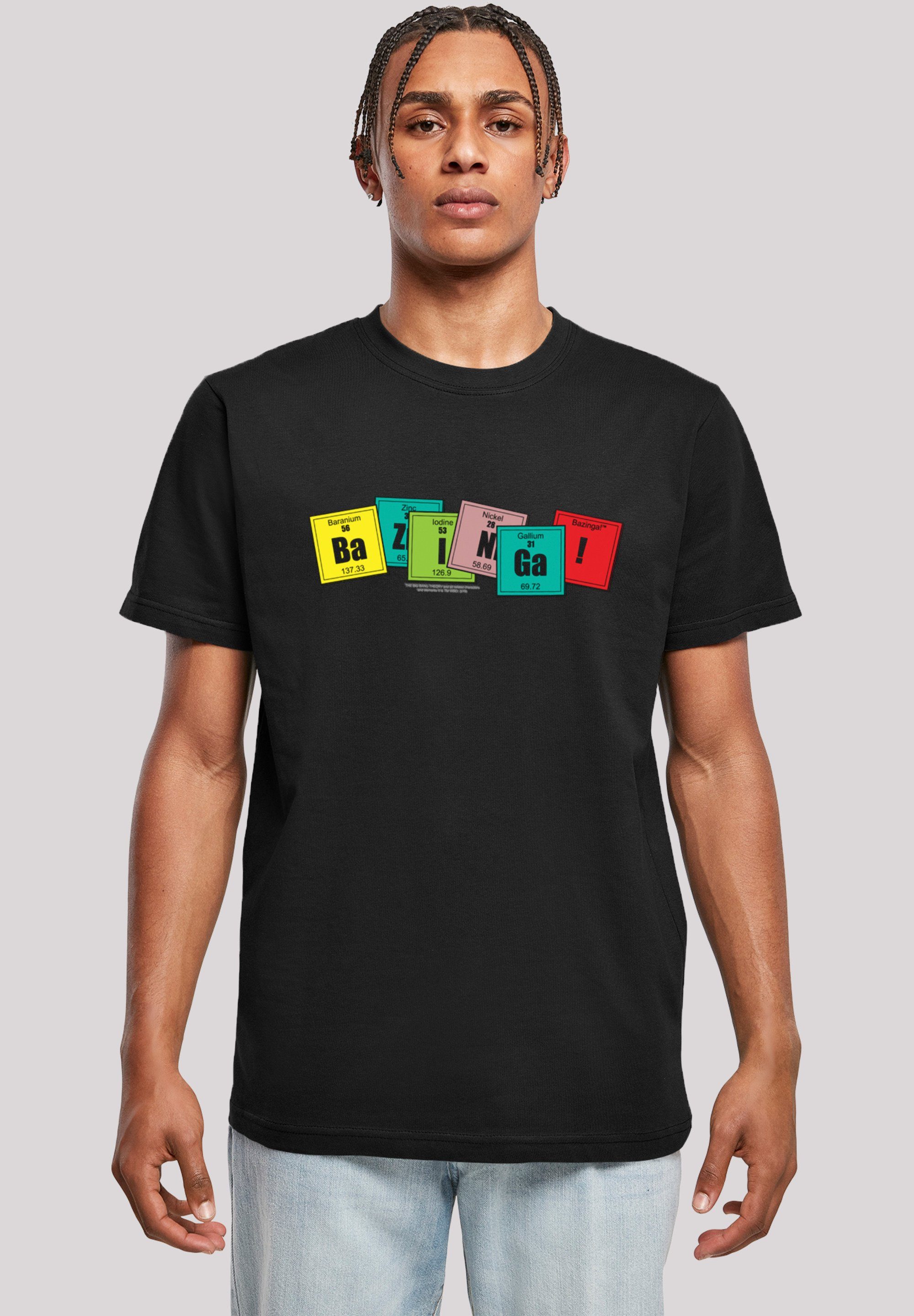 F4NT4STIC T-Shirt Big Bang Theory Bazinga Herren,Premium Merch,Regular-Fit,Basic,Bedruckt schwarz