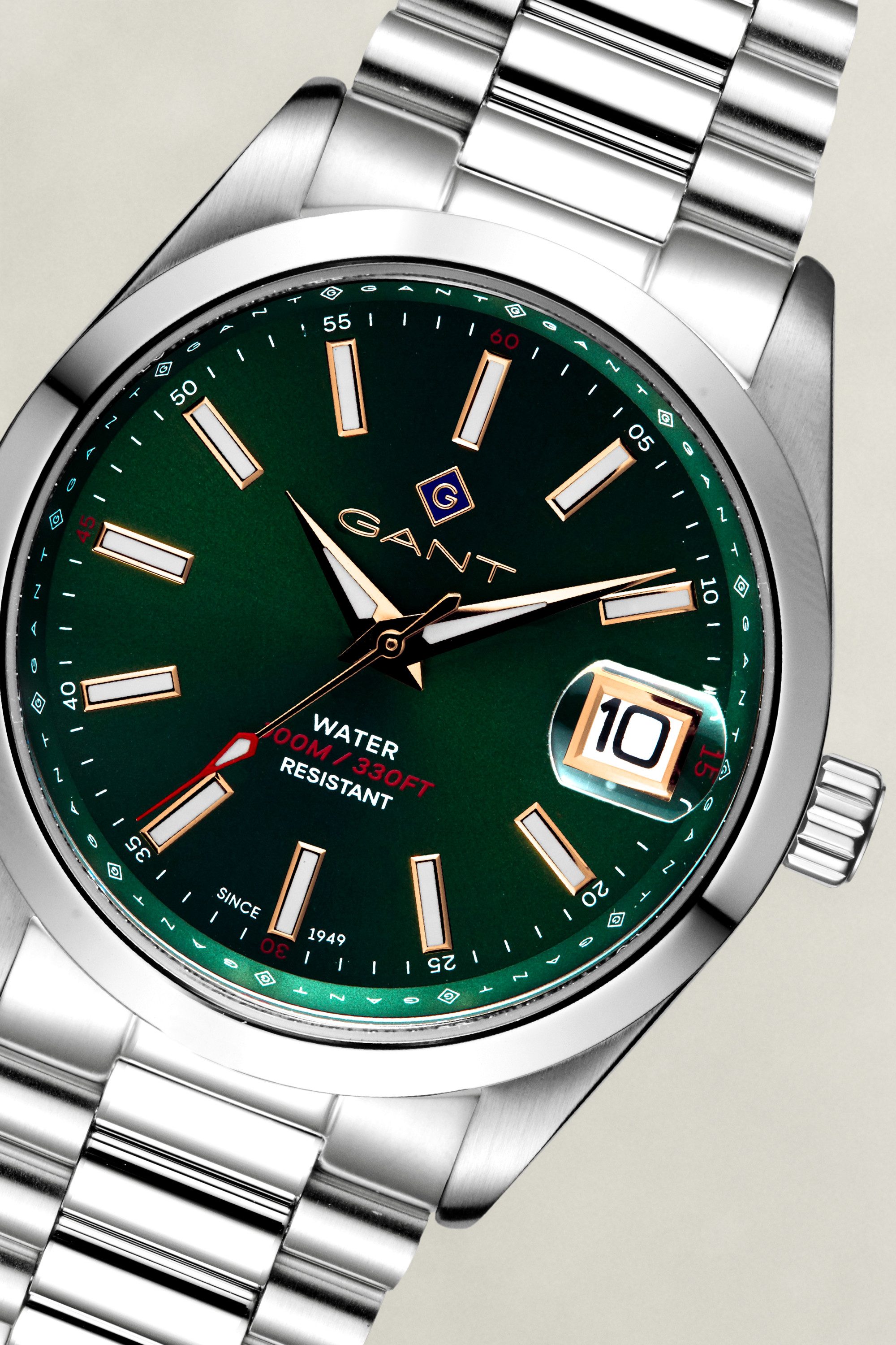 Gant Quarzuhr Eastham G161006, Armbanduhr, Herrenuhr, Edelstahlarmband, analog, Tag