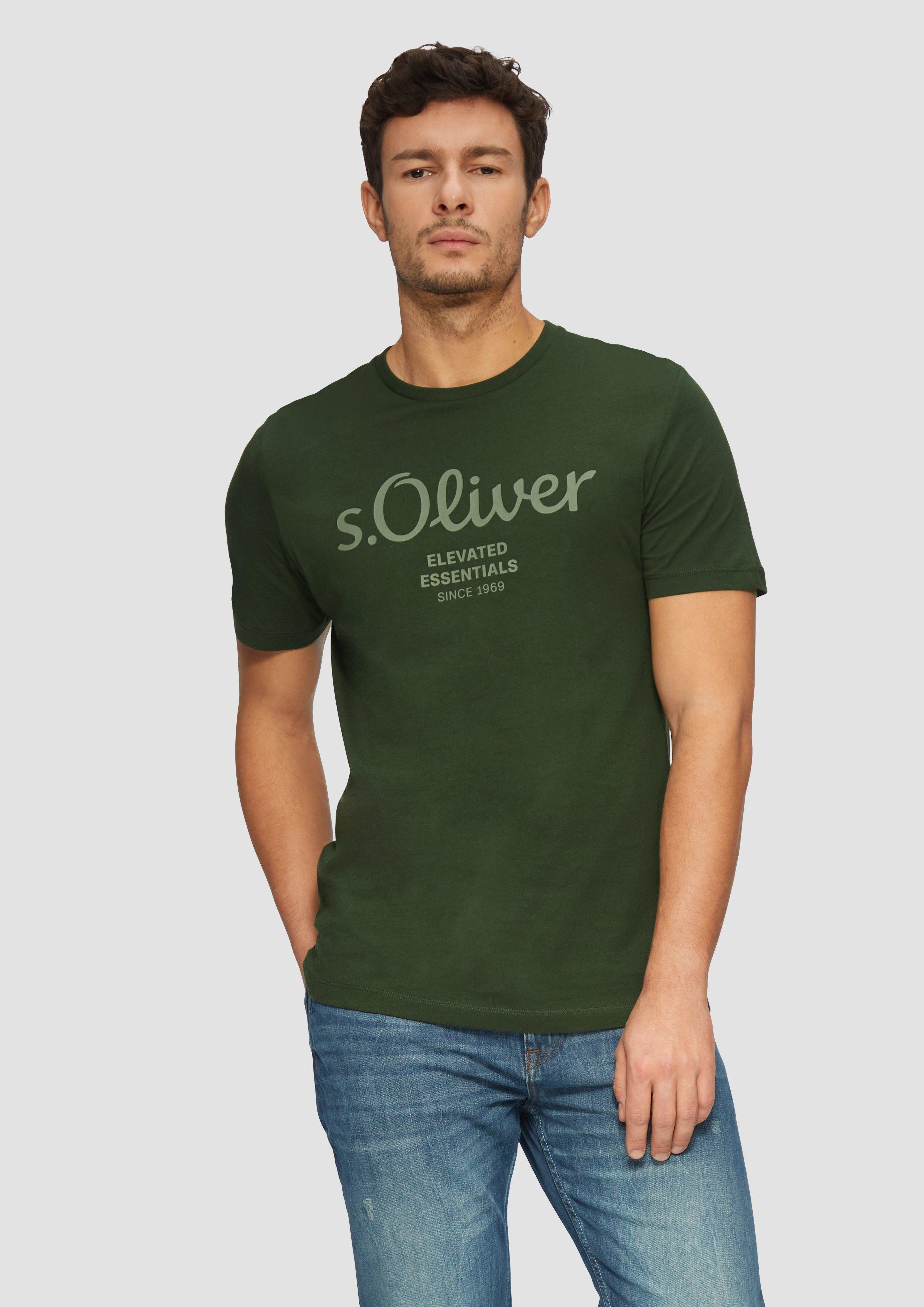 s.Oliver Kurzarmshirt T-Shirt mit Logo-Print Artwork günstig online kaufen