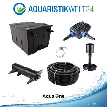 Aquaone Teichfilter AquaOne Teich Filteranlage Set Nr.75 CBF 550 Kammerfilter 40W Eco Teichpumpe Teichgröße bis 60000l Teichschlauch UV Klärer