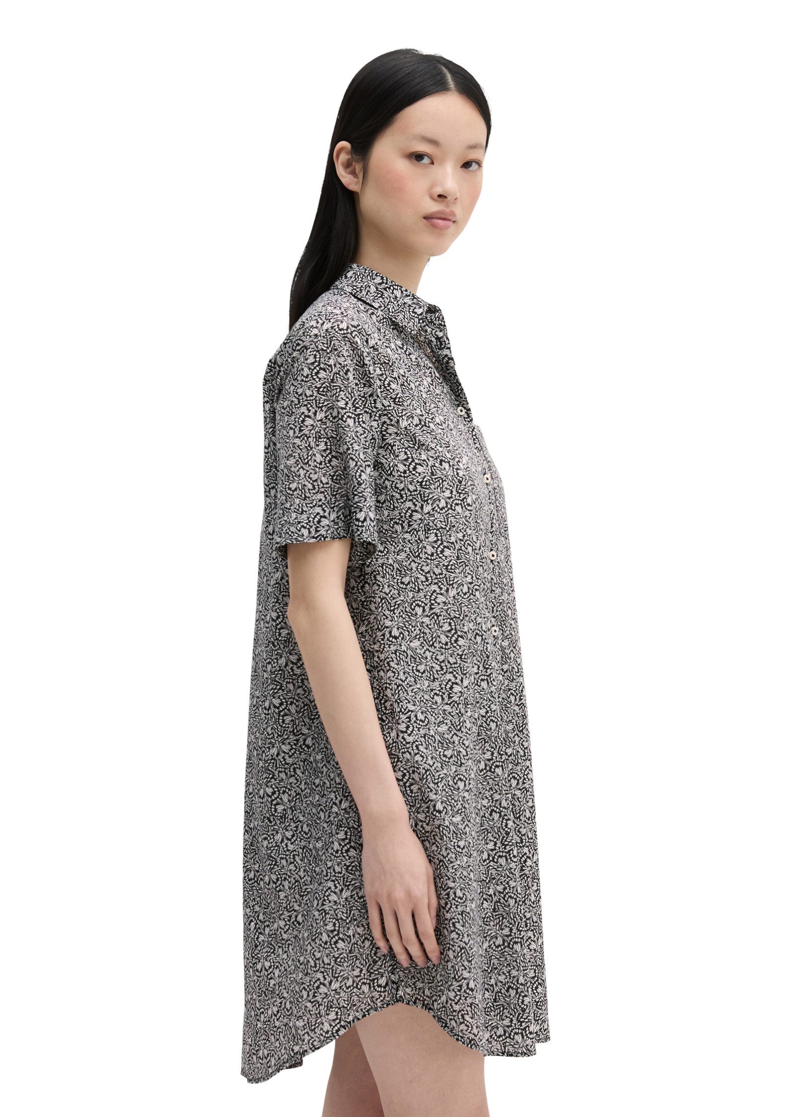 Marc O'Polo Hemdblusenkleid aus bedrucktem Baumwoll-Voile