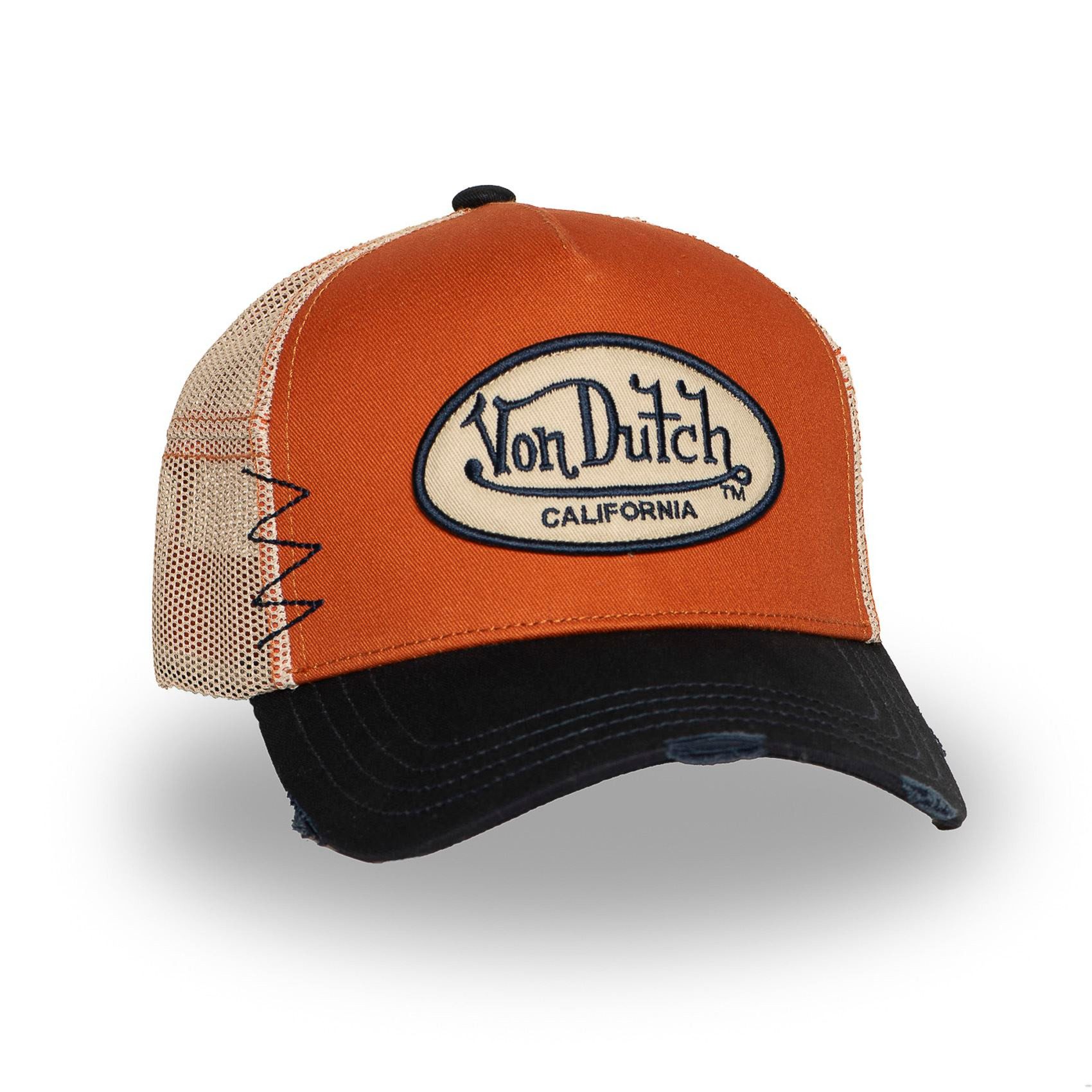 Von Dutch Trucker Cap Von Dutch Originals Trucker Cap - CALIFORNIA TWILL Used Effect (Basecap, Meshcap, Trucker Kappe) Used-Look