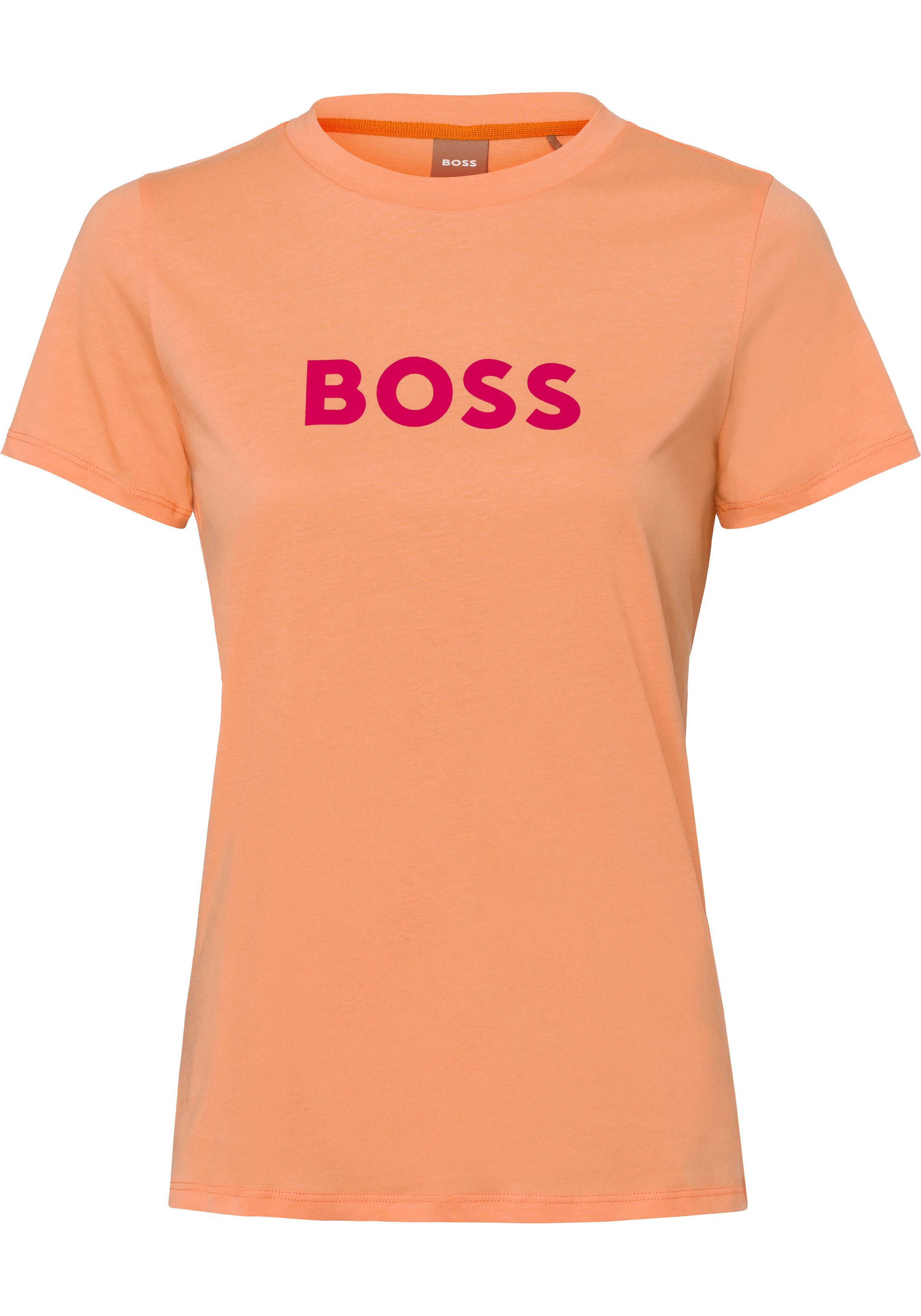 Brust auf ORANGE C_Elogo_5 der Logoschriftzug T-Shirt BOSS (1-tlg) mit BOSS