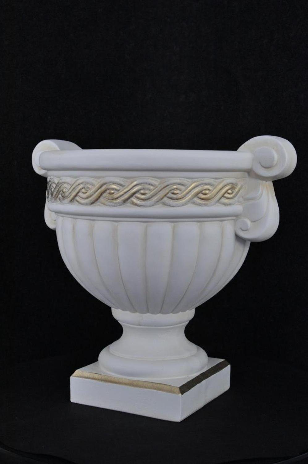 JVmoebel Skulptur Design XXL Obst Deko Schale 46cm Antik Schalen 834 Vasen Weiß Vase Ellipse