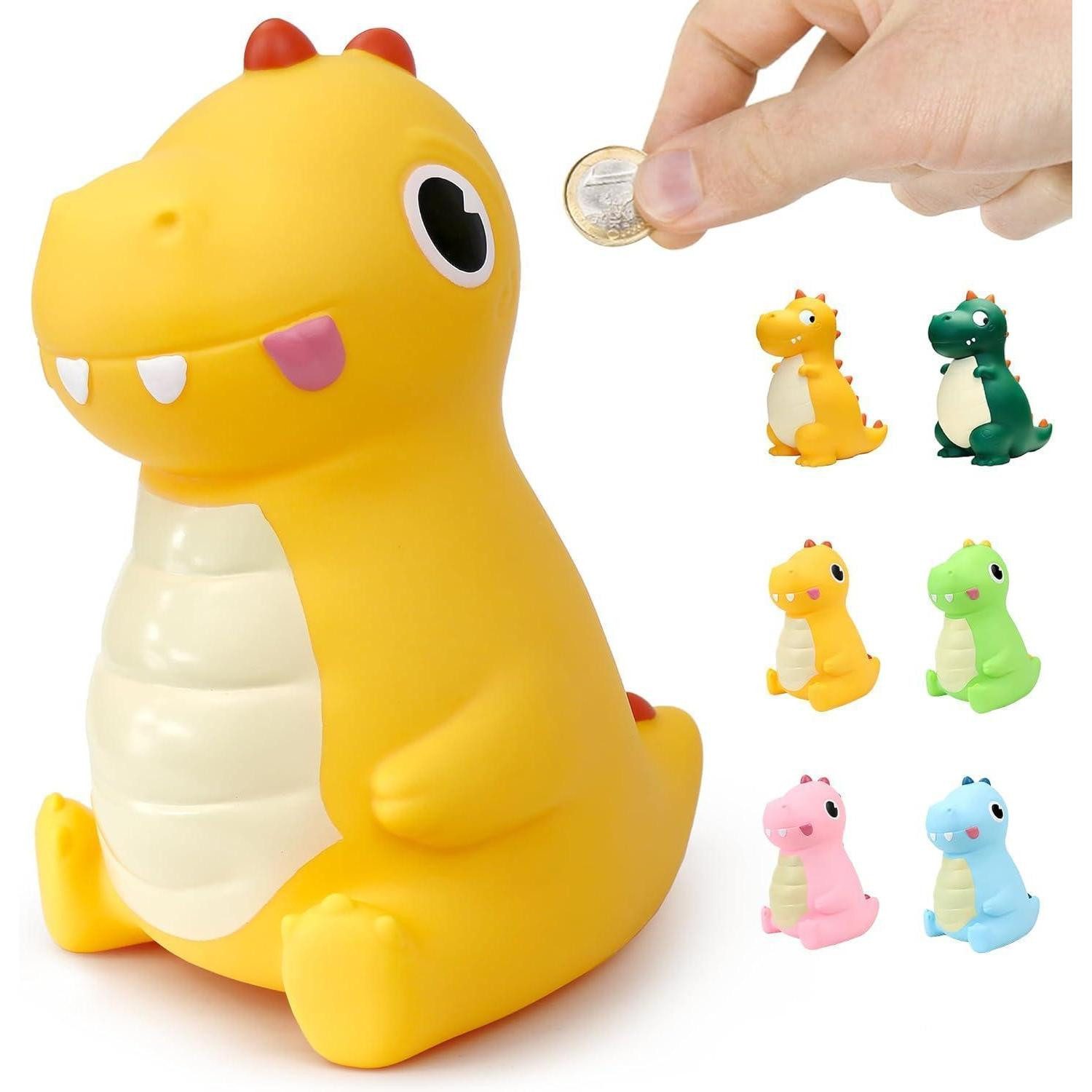 LuxusKollektion Spardose Spardose Dinosaurier Kinder Sparschwein PVC Taufgeschenke Neu Gelber