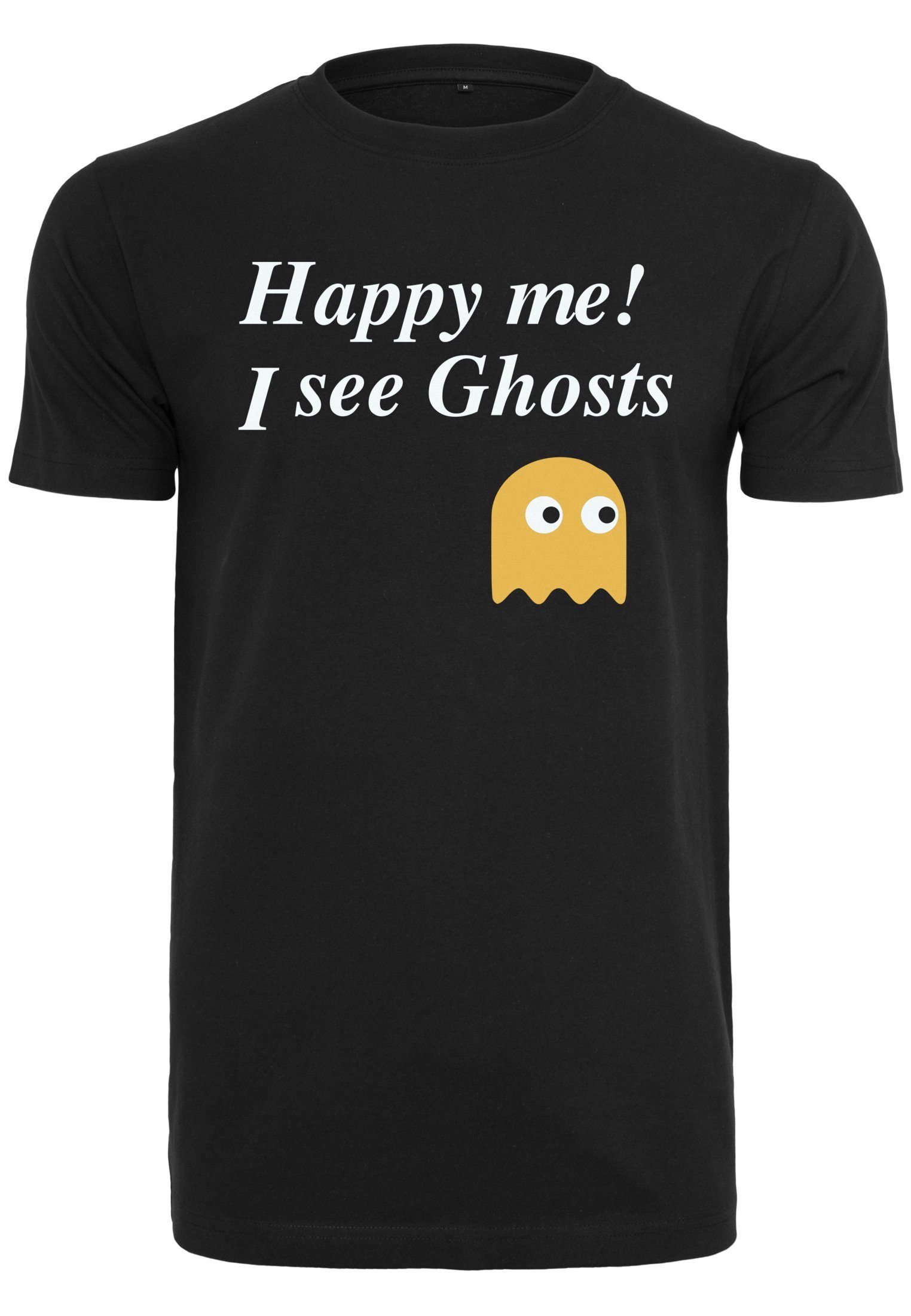 MisterTee Kurzarmshirt Herren Happy Me I See Ghosts Tee (1-tlg)
