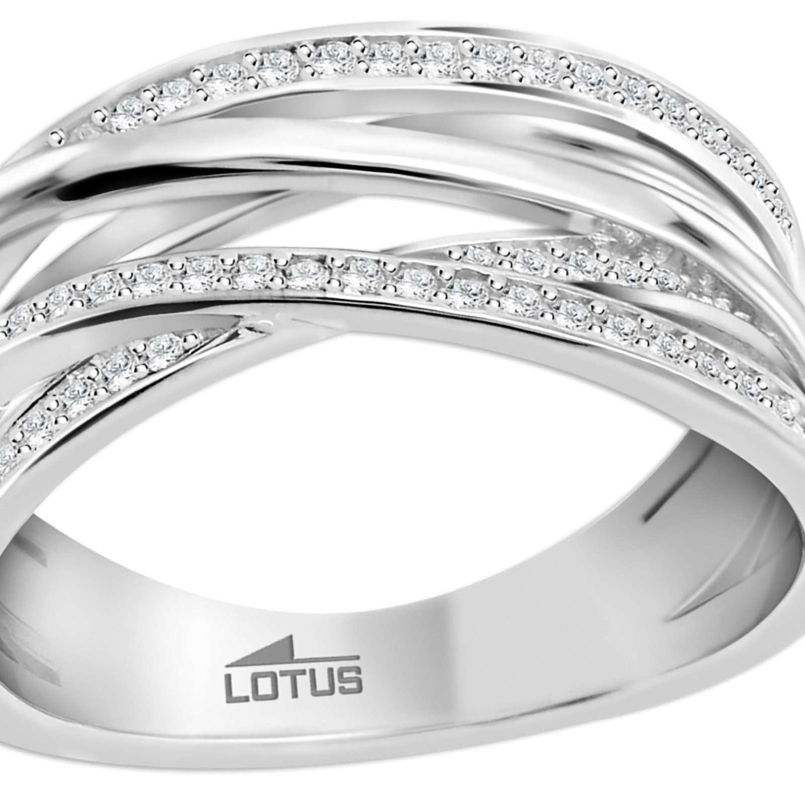 LOTUS SILVER Silberring LOTUS Silver Ring 925 Silber Lotus (Fingerring), Ring Zirkoniastein 925 Sterling Silber, Farbe: silber, weiß