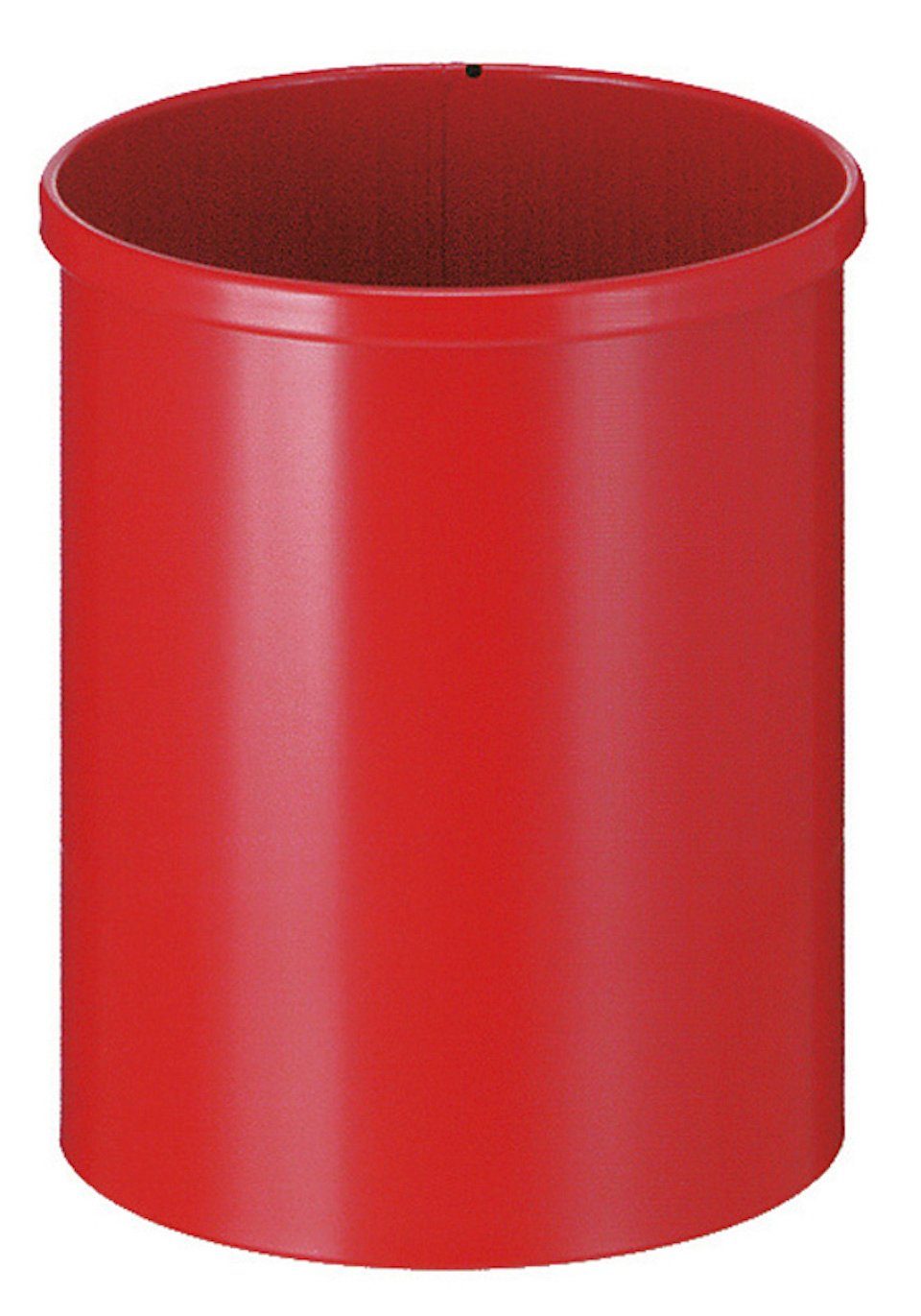 PROREGAL® Papierkorb Stillvoller runder Metall Rot 30,5x25,5cm, 15L HxØ Papierkorb,  Grau