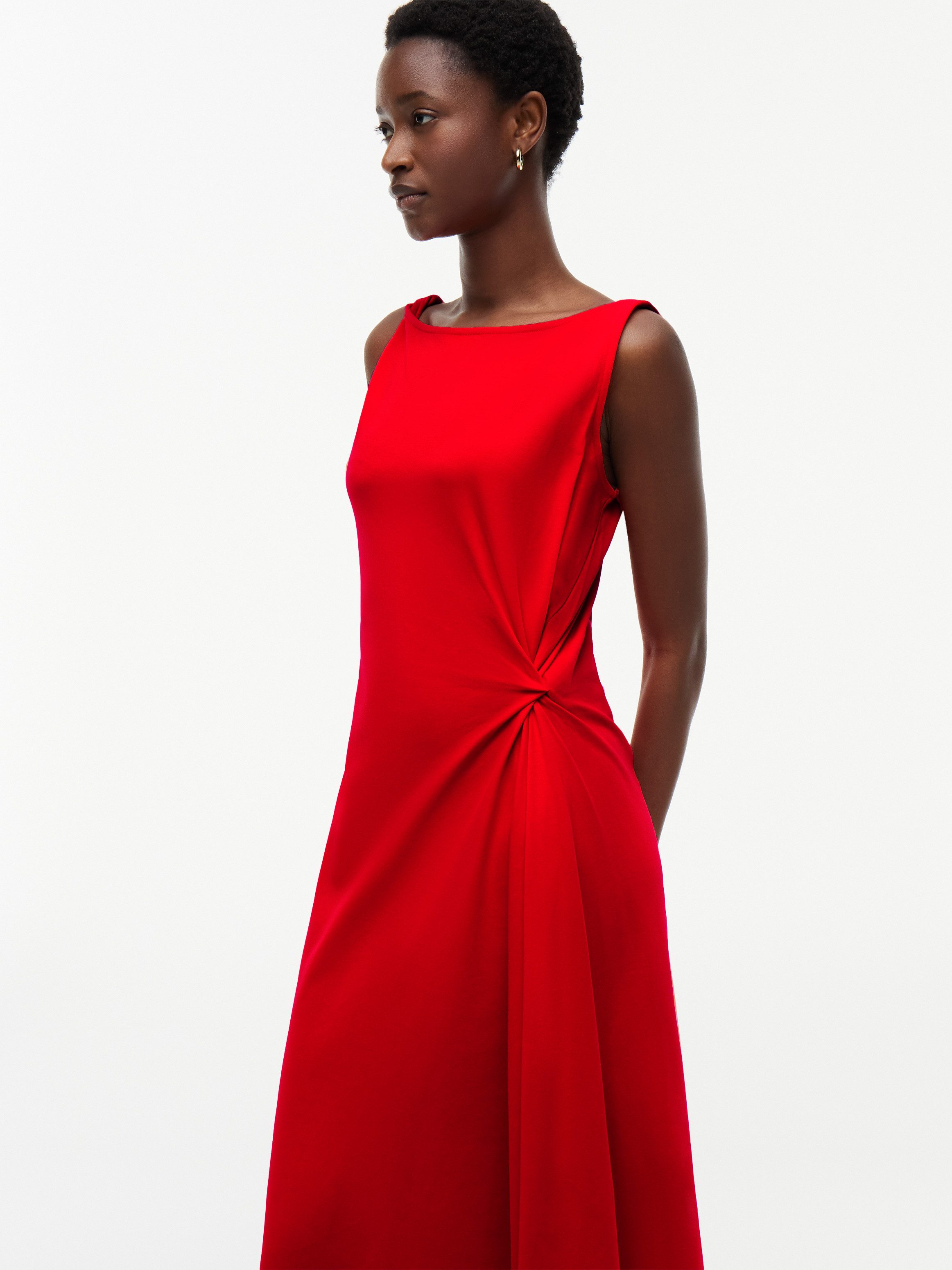 Tommy Hilfiger Jerseykleid INTERLOCK KNOT DETAIL DRESS Baumwolle, Interlock