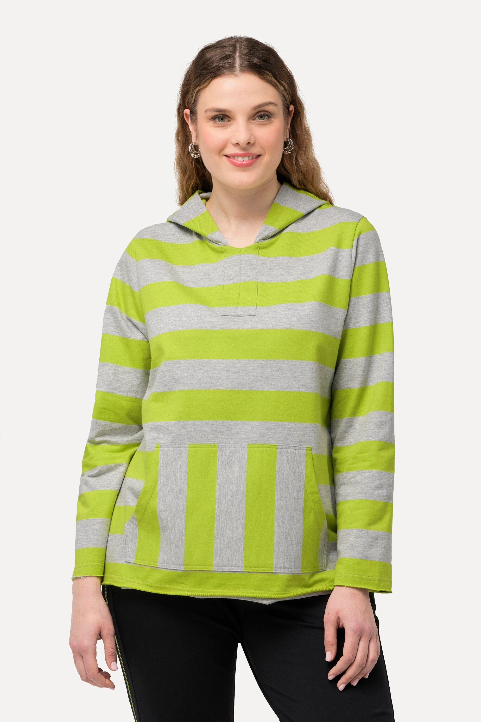 Ulla Popken Hoodie Hoodie Streifen Kängurutasche günstig online kaufen