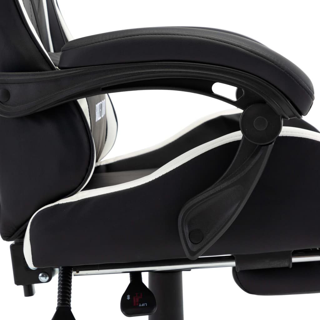und und Fußstütze Schwarz Bürostuhl | Kunstleder Weiß Weiß und vidaXL (1 Gaming-Stuhl Weiß Schwarz Schwarz St) mit