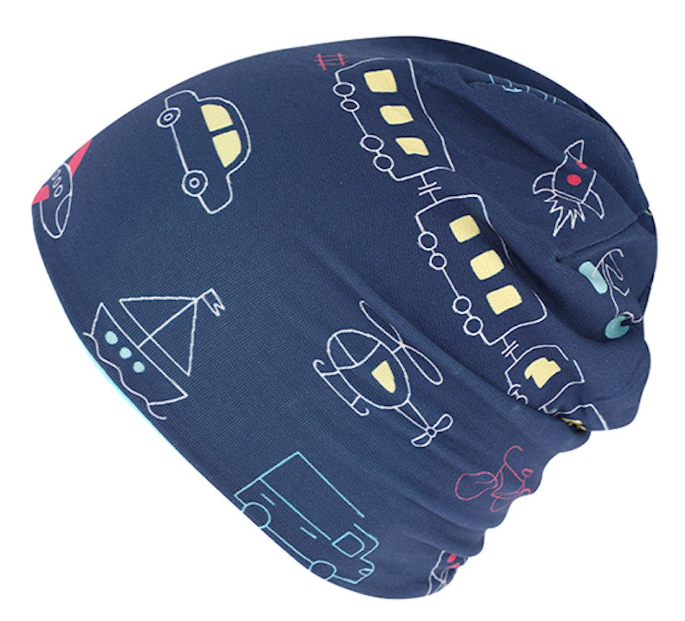 Fiebig Beanie Fiebig Beanie Mütze Fahrzeuge Jungen Übergangsmütze navy blau onesize (nein)