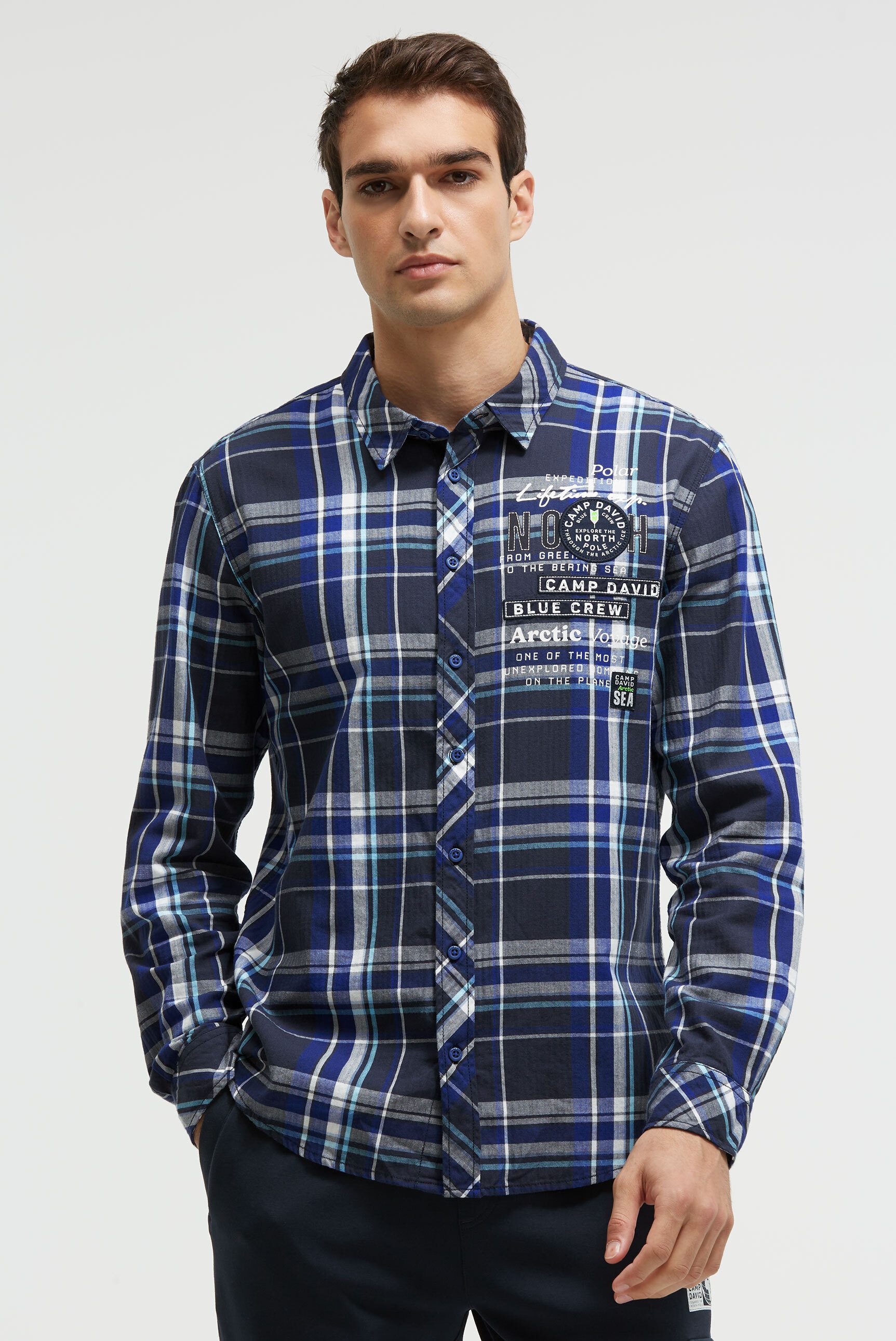 CAMP DAVID Langarmhemd aus Baumwolle günstig online kaufen