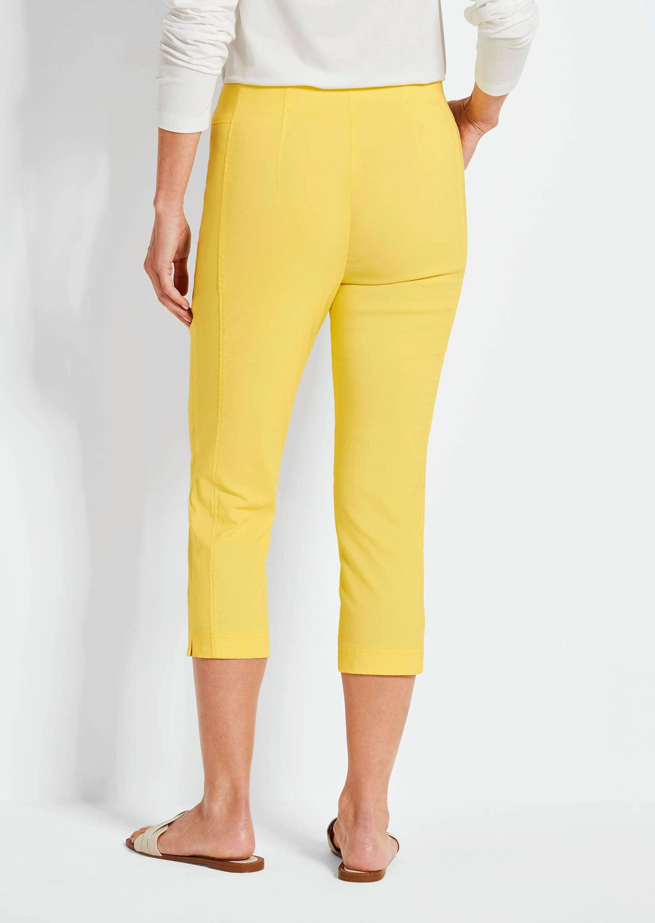 GOLDNER Schlupfhose Schlupfhose LOUISA mit Steppnähten Komfortable Stretchhose in verkürzter Länge, Slim Fit