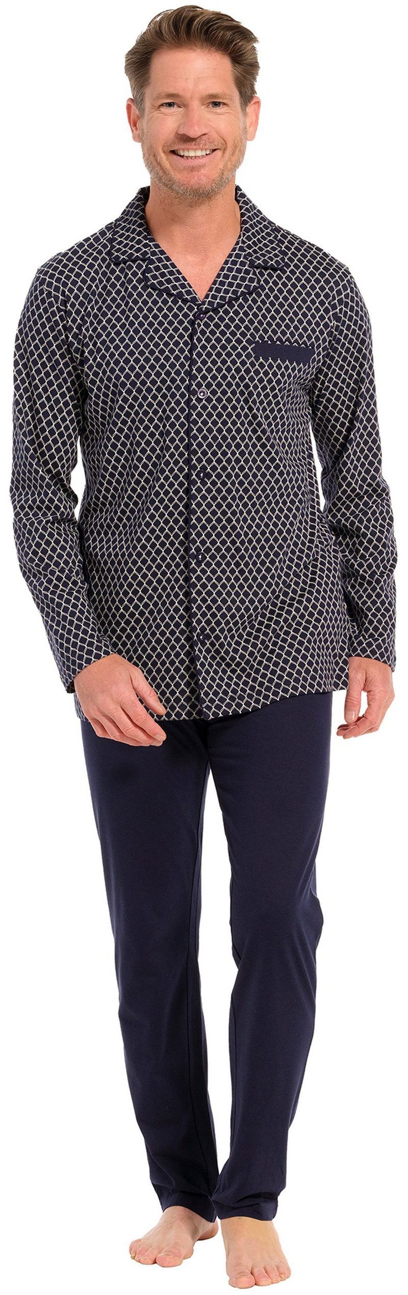 Pastunette Schlafanzug Herren Pyjama geknöpft (2 tlg) Modisches Design günstig online kaufen